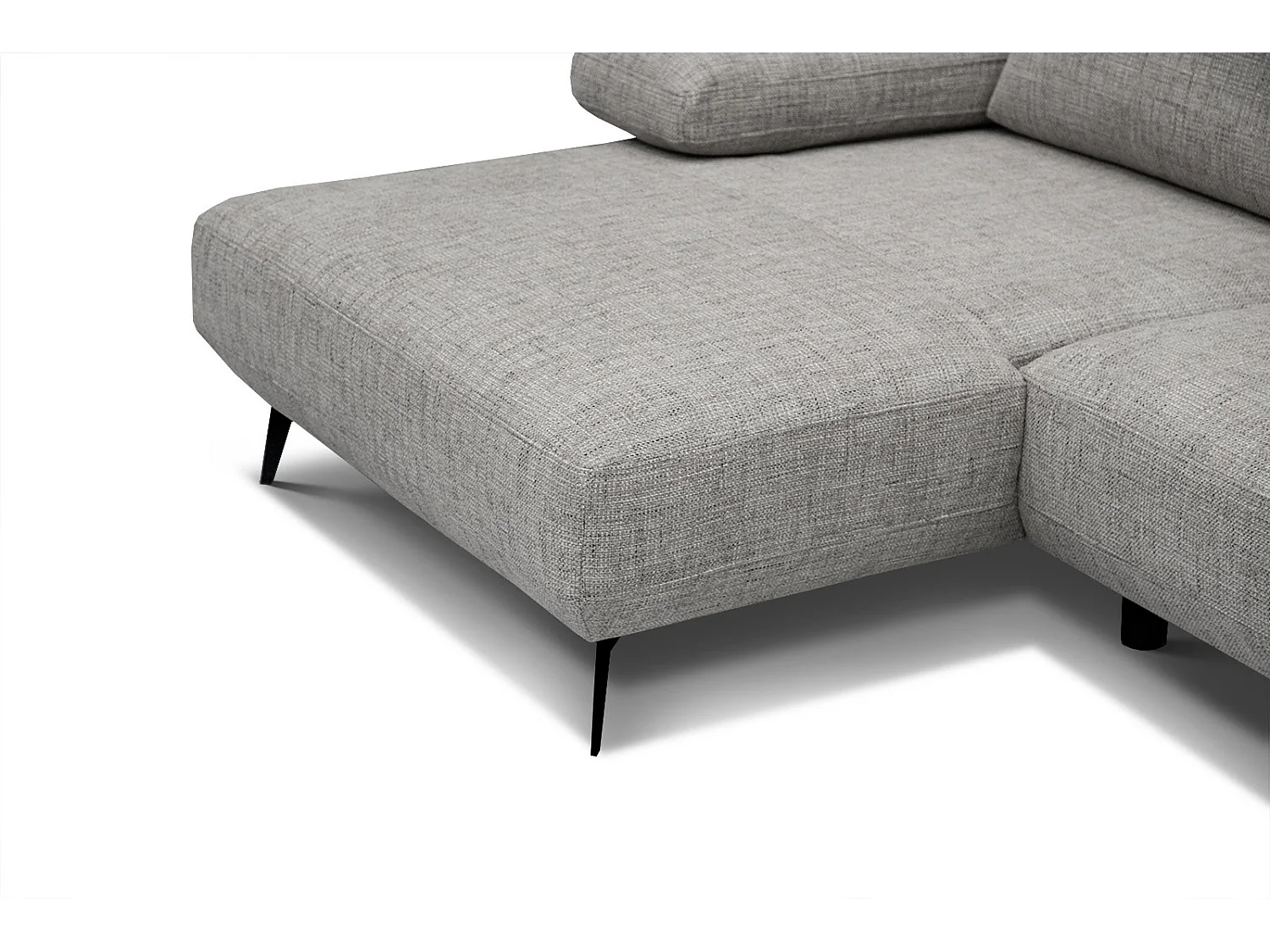 Canapé d'angle 4 places tissu gris platine - MELLO