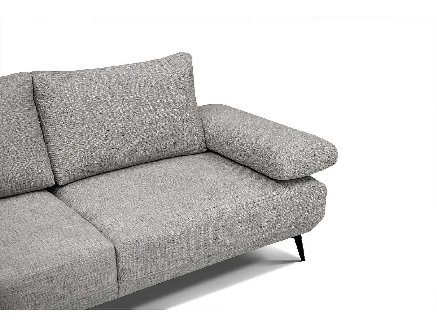 Canapé d'angle 4 places tissu gris platine - MELLO