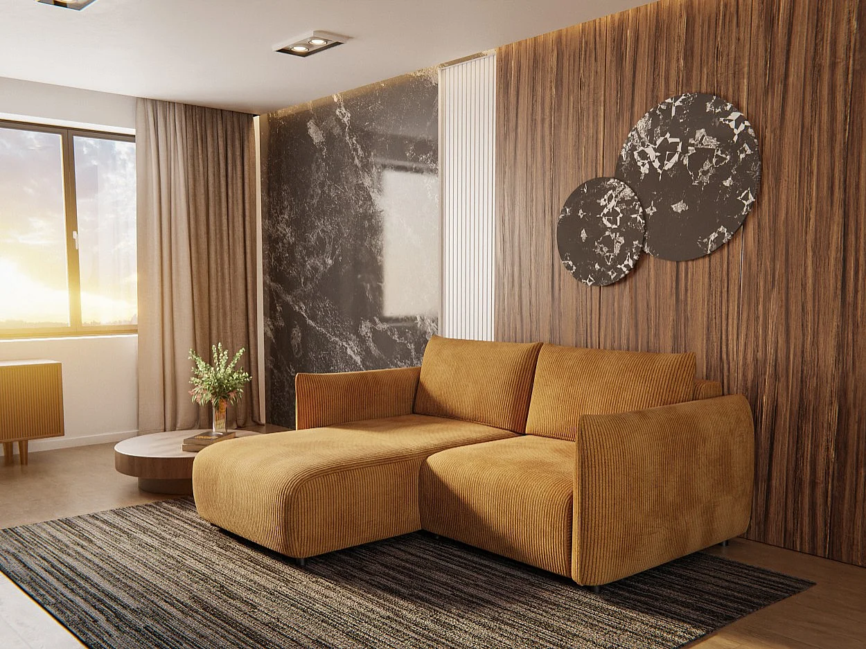 TAUER Ecksofa 3-Sitzer links, safran