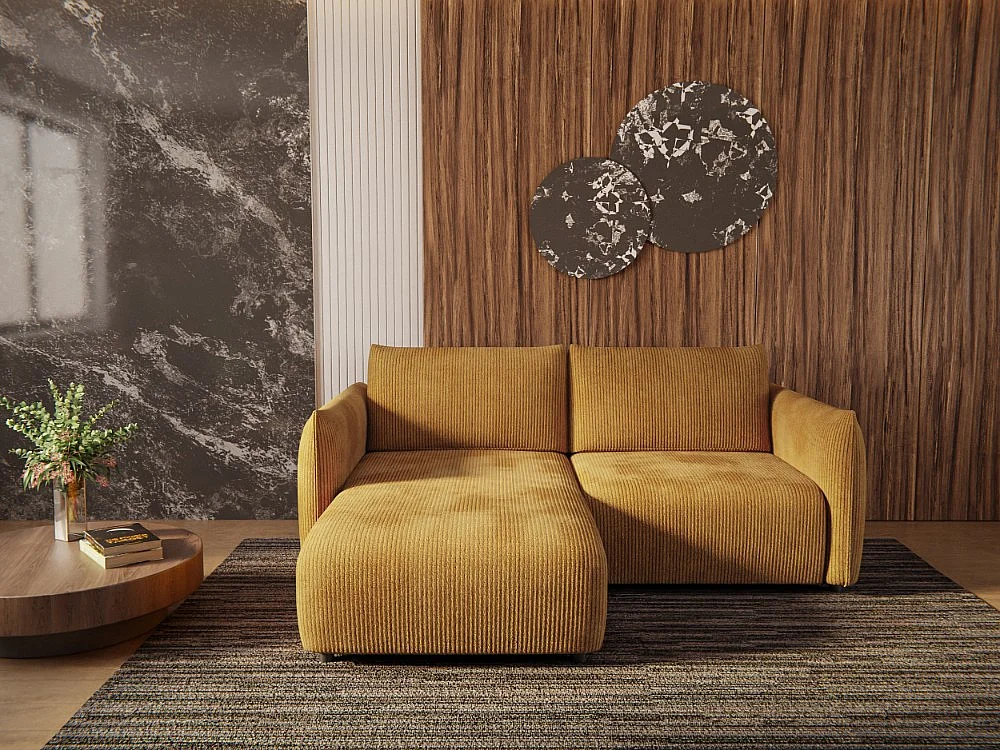 TAUER Ecksofa 3-Sitzer links, safran