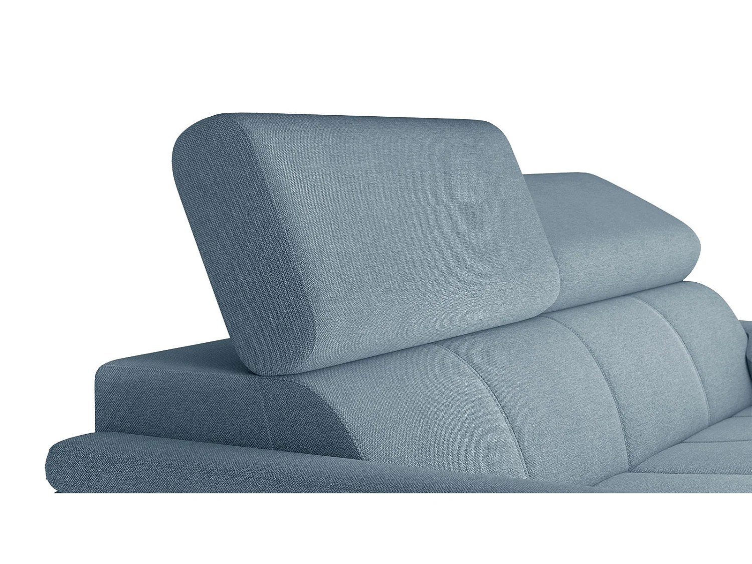 TAUNUS Sofa 3-Sitzer mit verstellbare Kopfstützen, hellblau