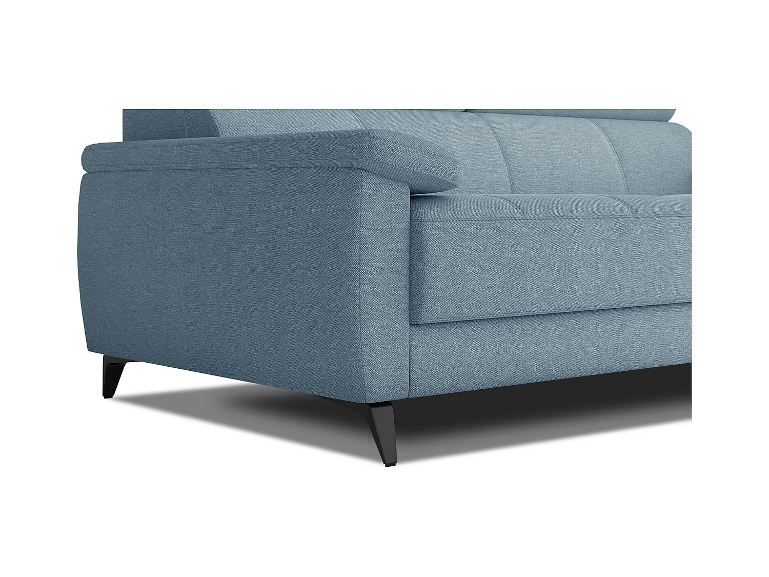 Canapé droit 3 places XXL tissu bleu clair - TAUNUS