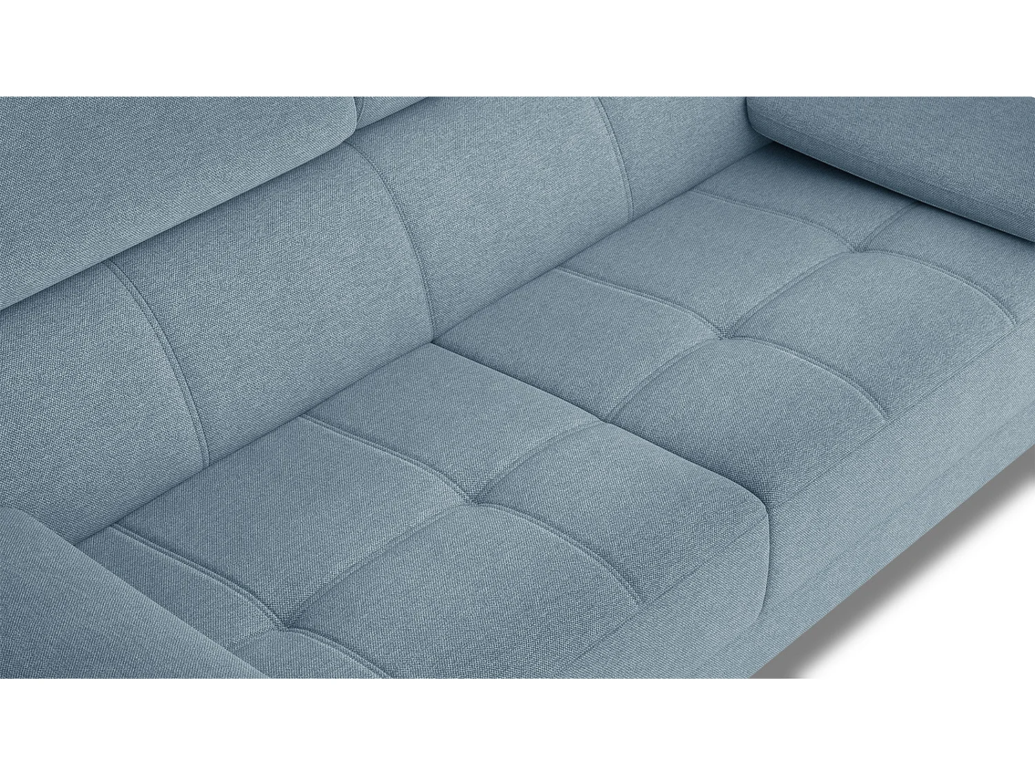 TAUNUS Sofa 3-Sitzer mit verstellbare Kopfstützen, hellblau