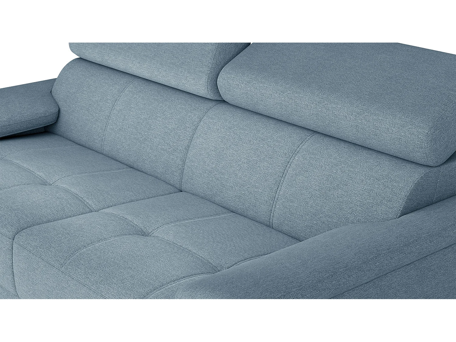 TAUNUS Sofa 3-Sitzer mit verstellbare Kopfstützen, hellblau