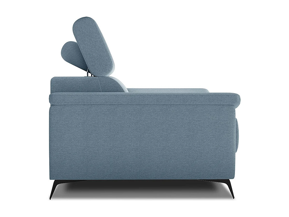 TAUNUS Sofa 3-Sitzer mit verstellbare Kopfstützen, hellblau