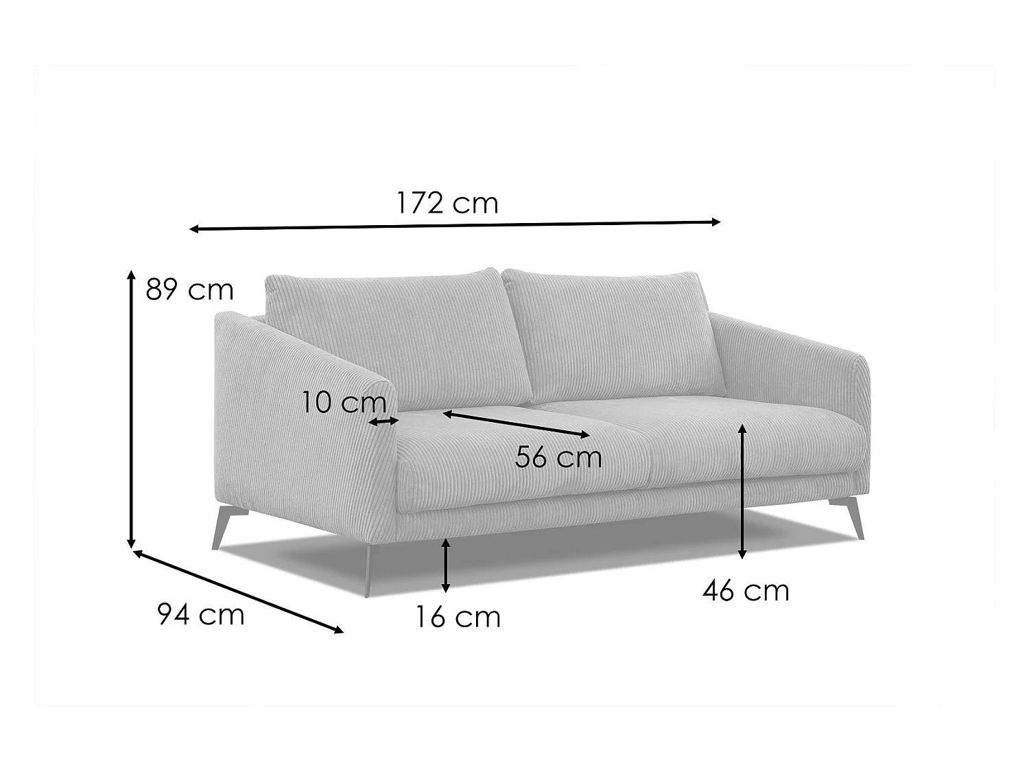 VILT Sofa 2,5-Sitzer, altrosa