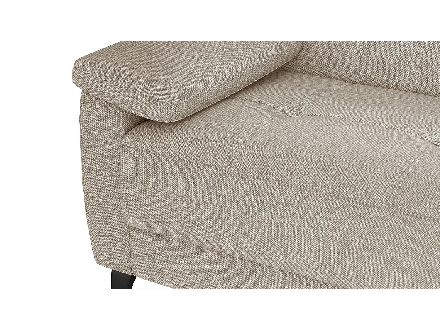 Canapé droit 3 places XXL tissu beige - TAUNUS