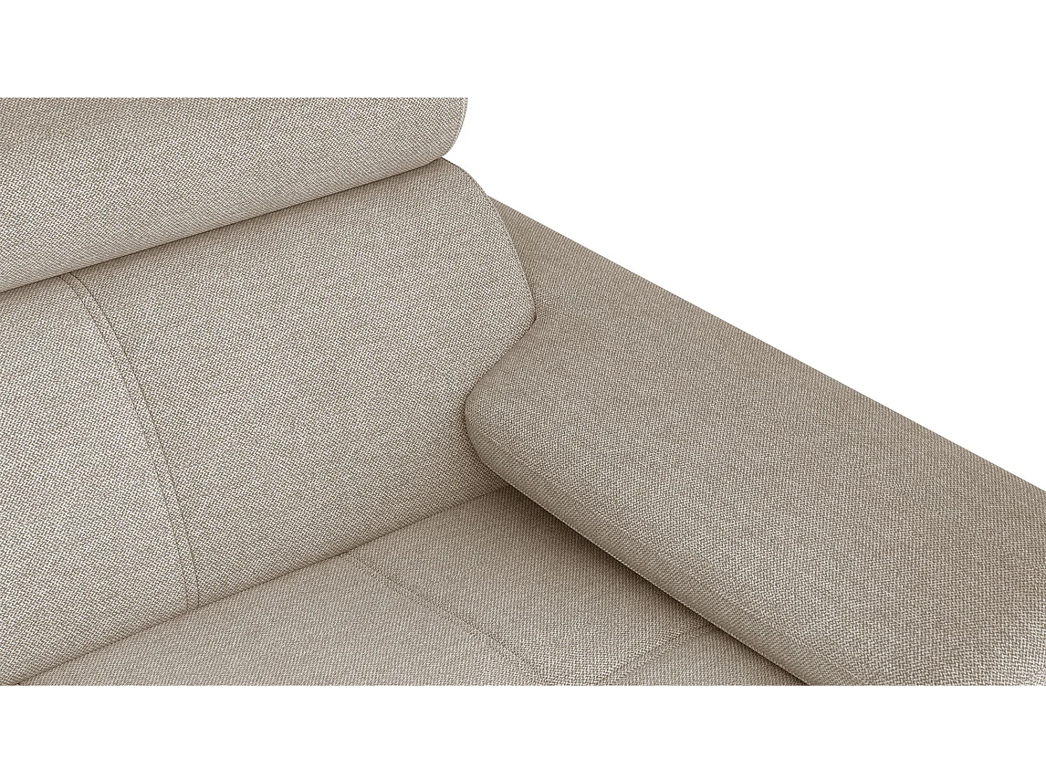 Canapé droit 3 places XXL tissu beige - TAUNUS