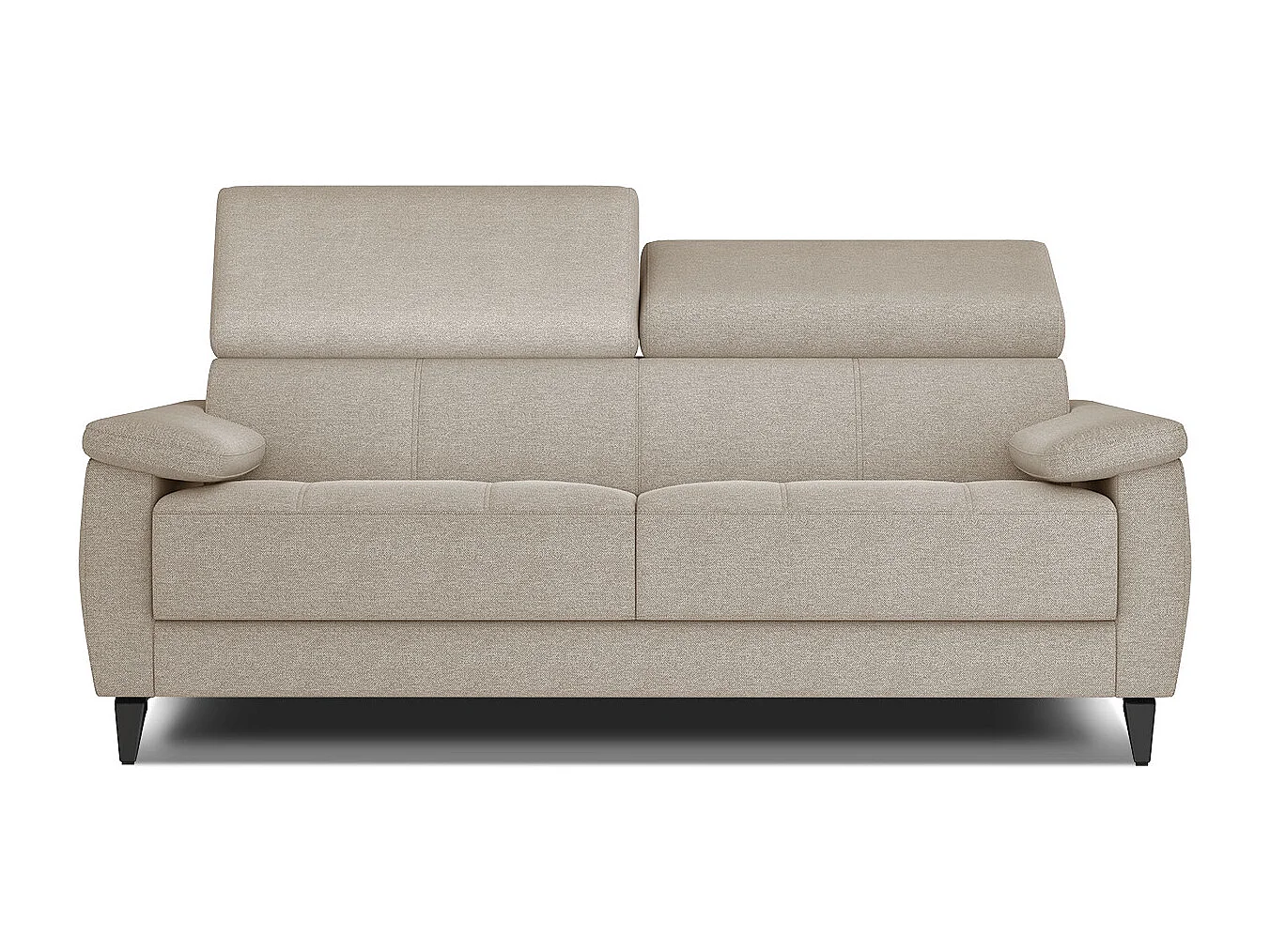 Canapé droit 3 places XXL tissu beige - TAUNUS