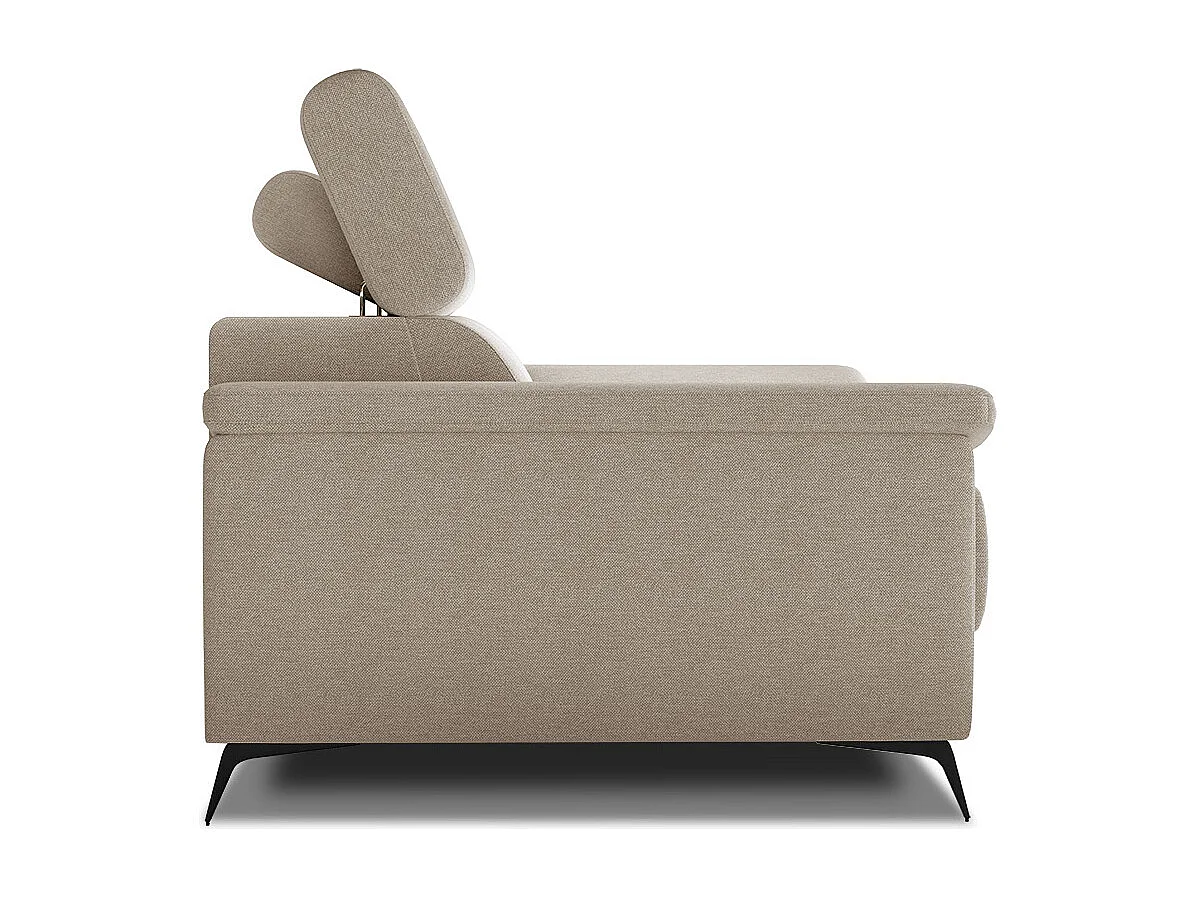 Canapé droit 3 places XXL tissu beige - TAUNUS