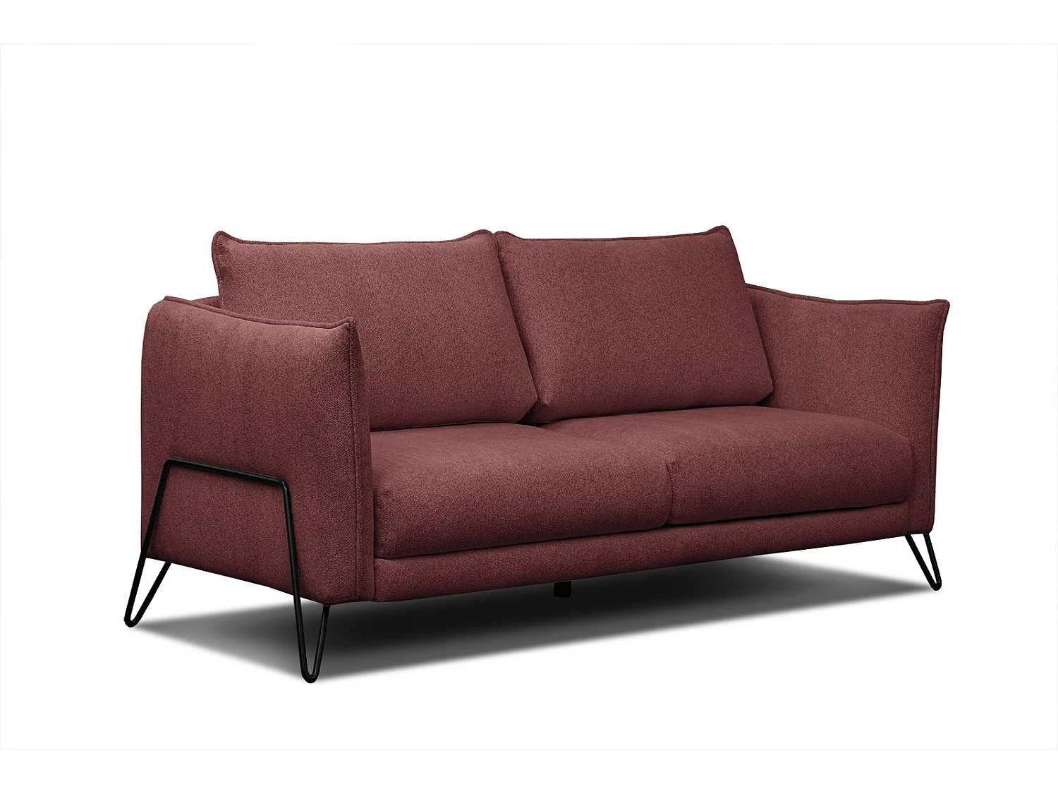 HOSTEN Sofa 2,5-Sitzer, bordeaux