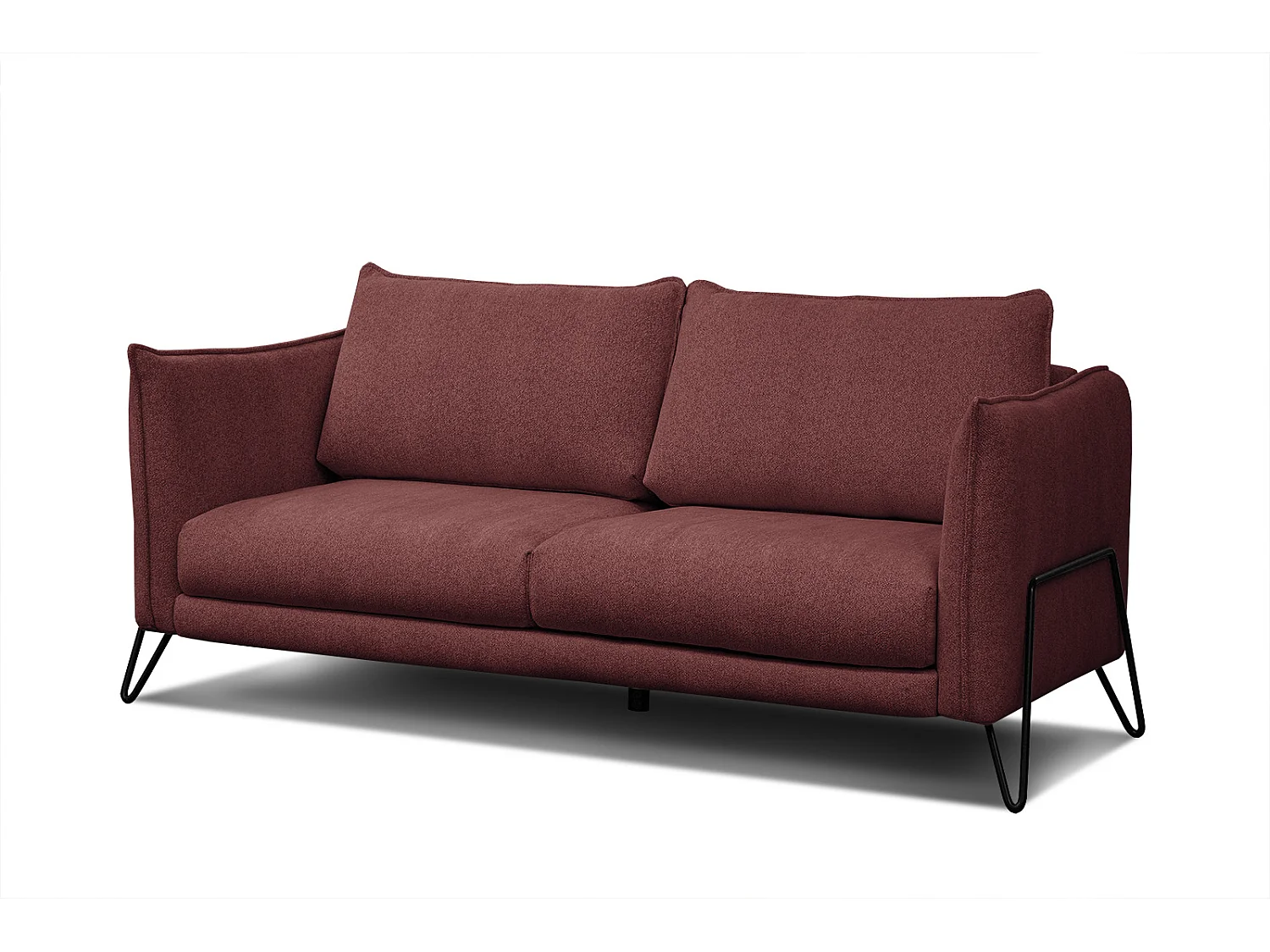HOSTEN Sofa 2,5-Sitzer, bordeaux