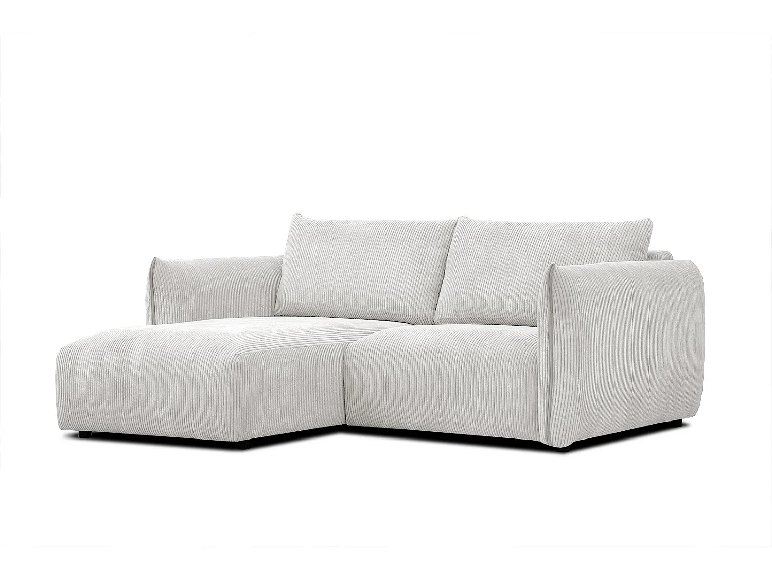 TAUER Ecksofa 3-Sitzer links, perlweiß