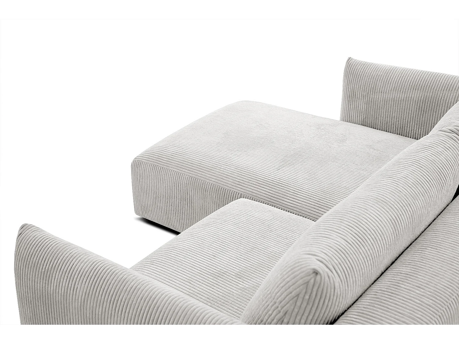 TAUER Ecksofa 3-Sitzer links, perlweiß