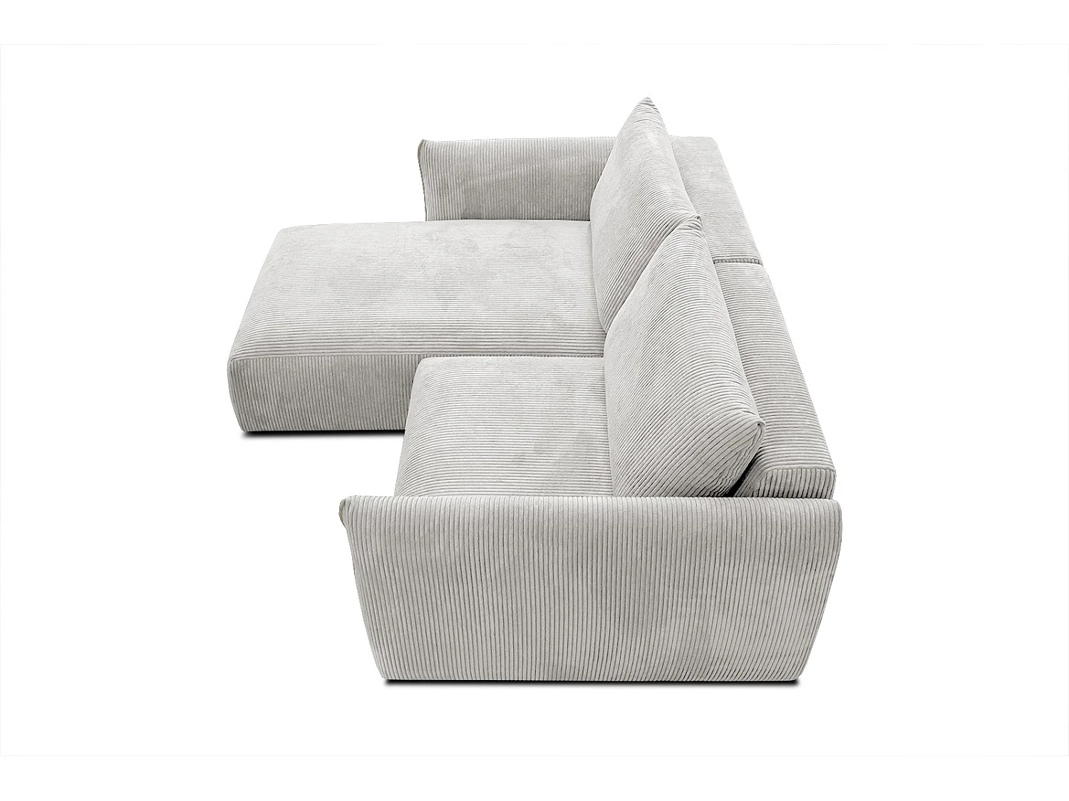 TAUER Ecksofa 3-Sitzer links, perlweiß