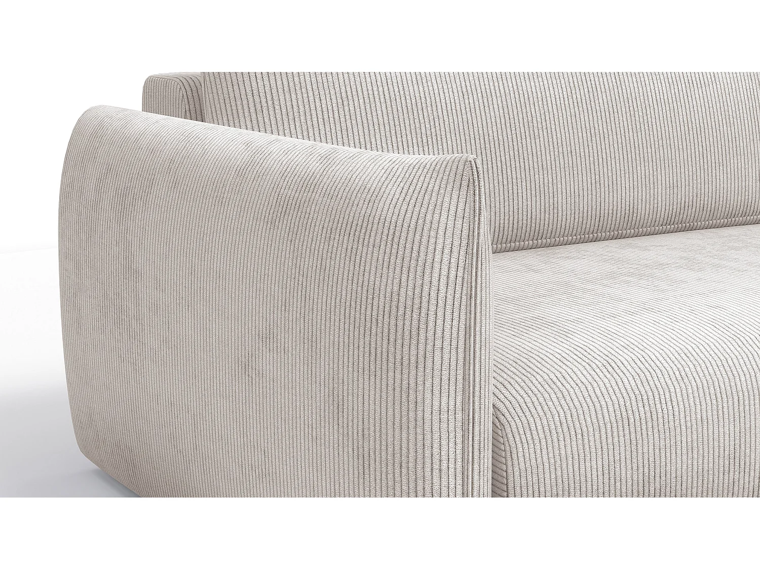 TAUER Ecksofa 3-Sitzer links, perlweiß