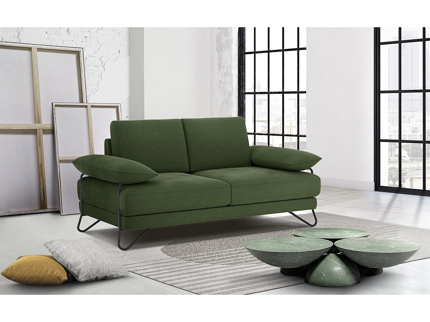 LORI Sofa 2-Sitzer, olive