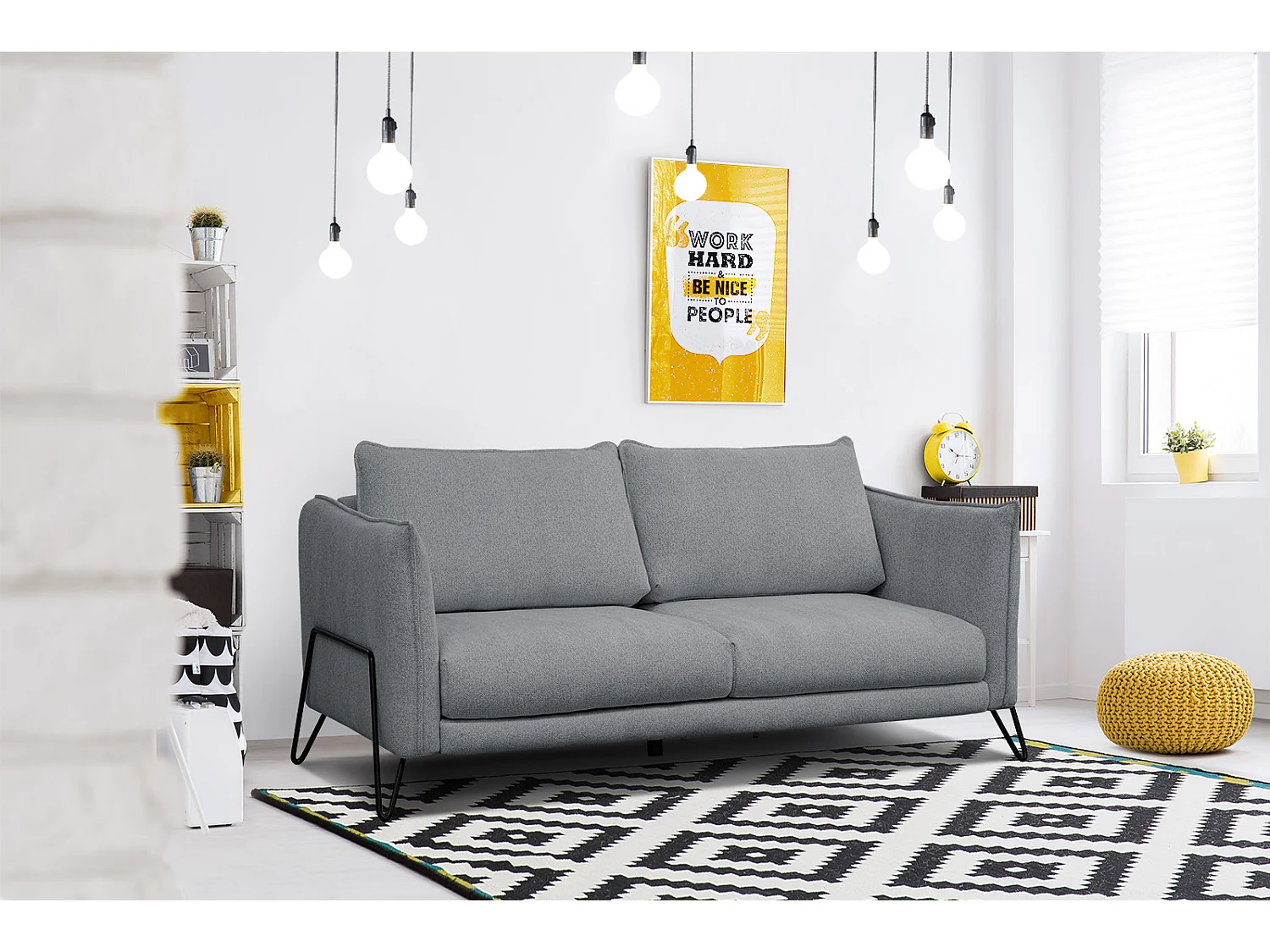 HOSTEN Sofa 2,5-Sitzer, grau
