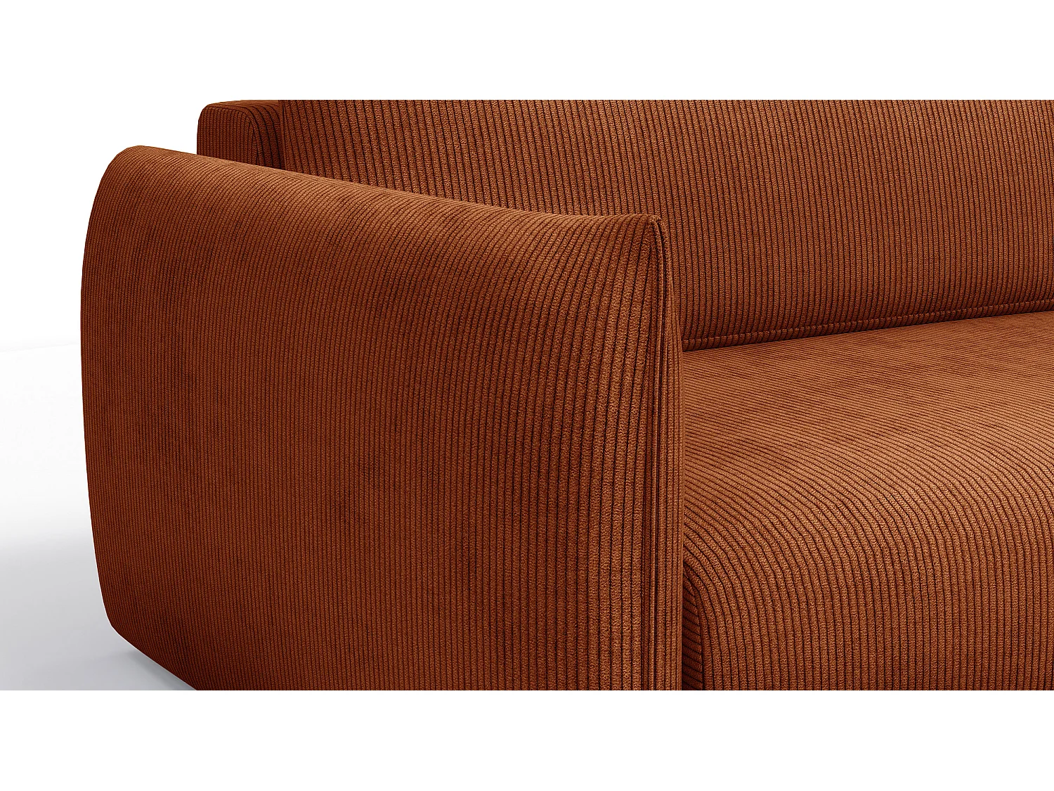 TAUER Ecksofa 3-Sitzer rechts, orange