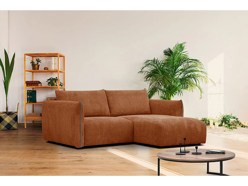 TAUER Ecksofa 3-Sitzer rechts, orange