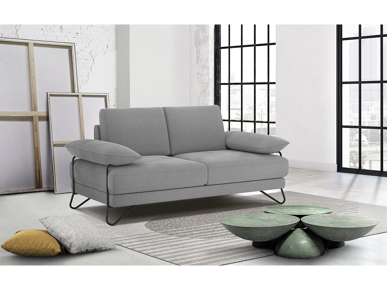 LORI Sofa 2-Sitzer, hellgrau