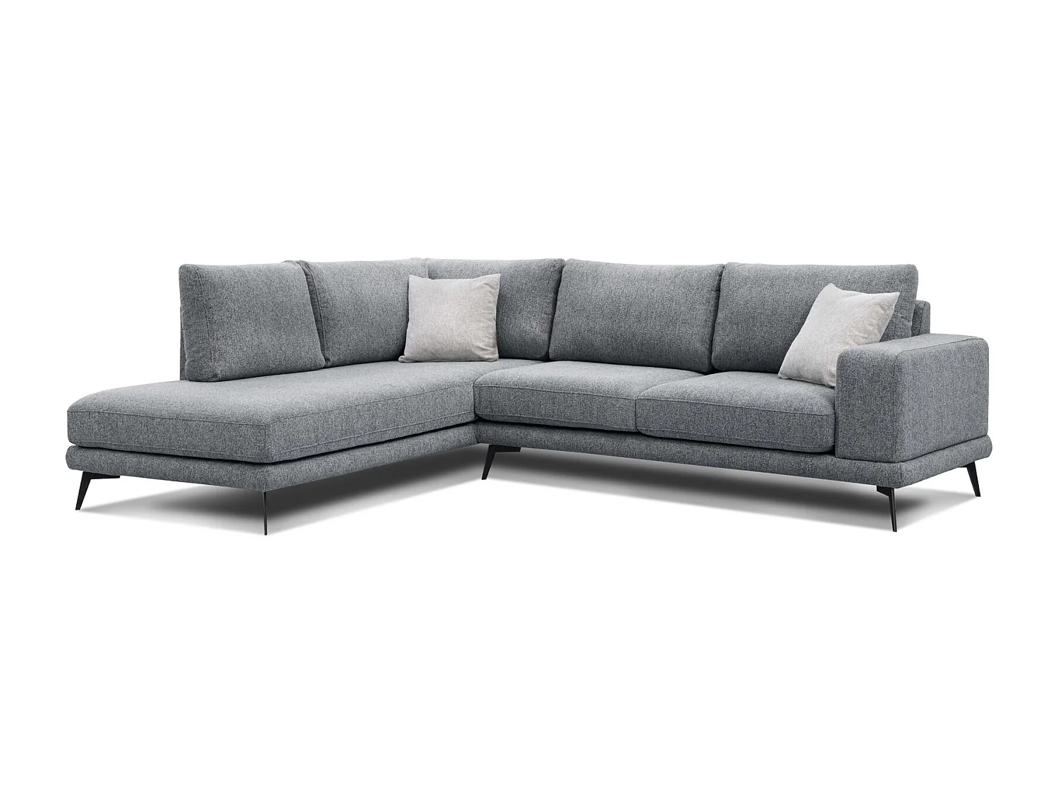 MEDIOLANE Ecksofa 5-Sitzer links, grau