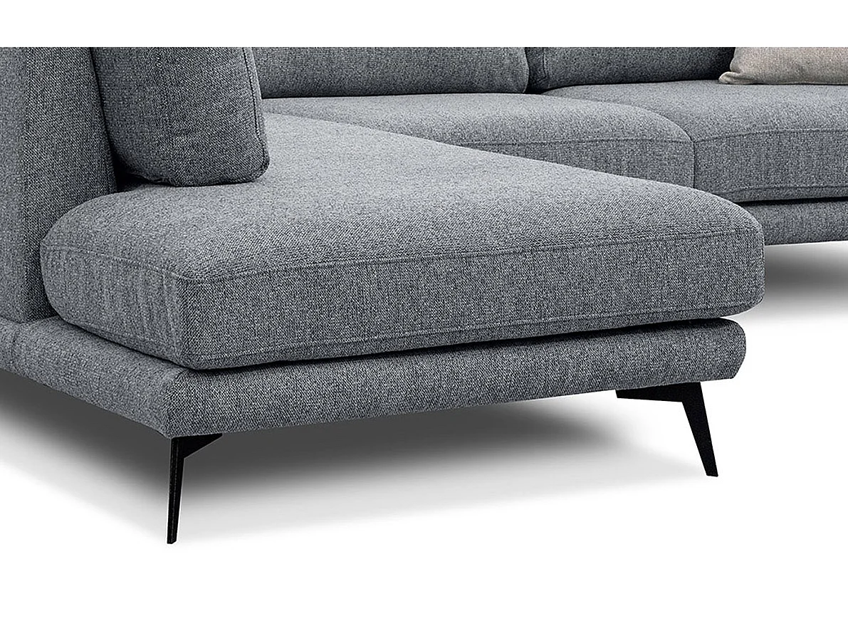 Canapé d'angle 5 places tissu gris - MEDIOLANE