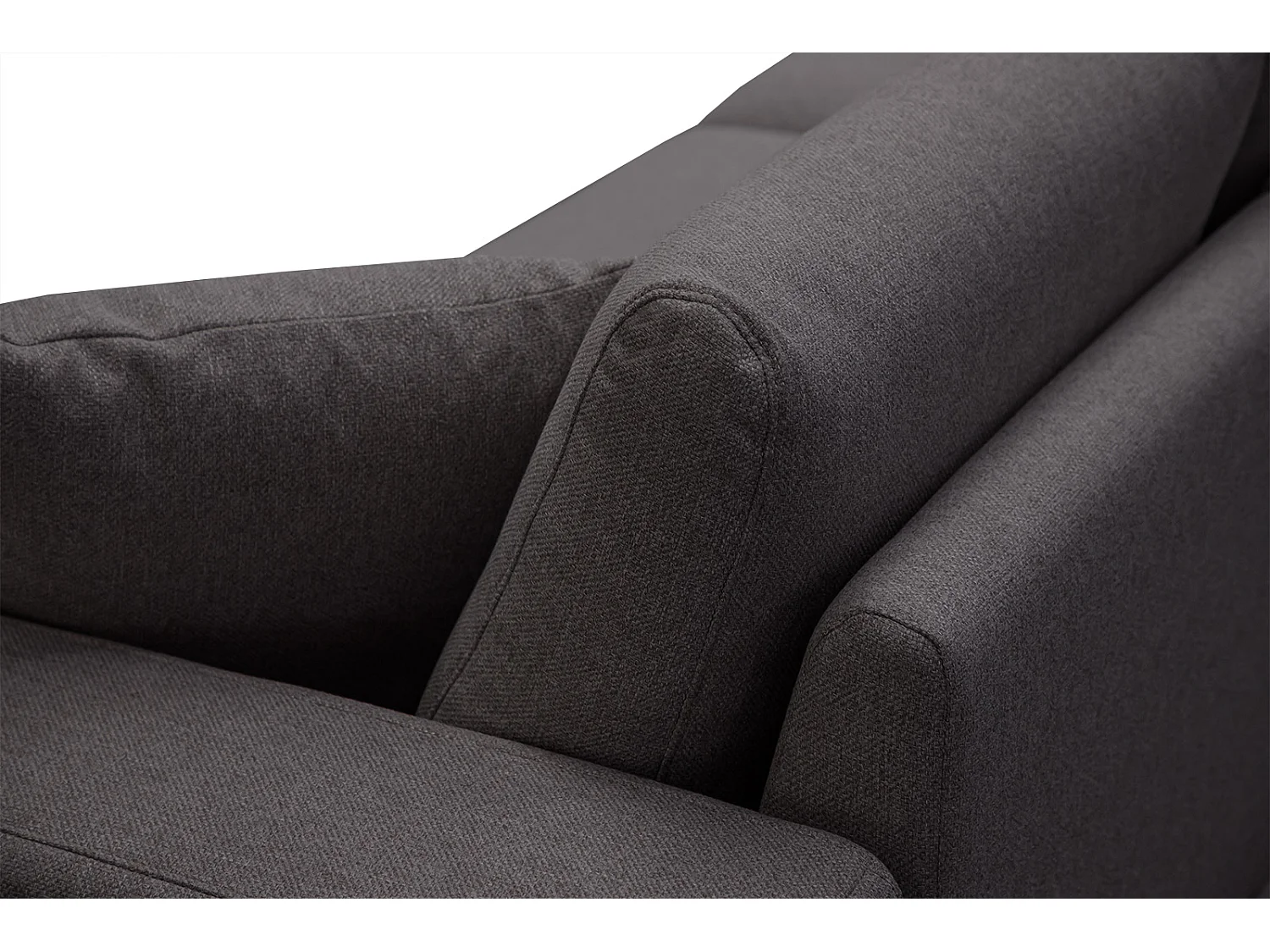 Canapé droit XXL 3 places tissu gris foncé - MEDIOLANE