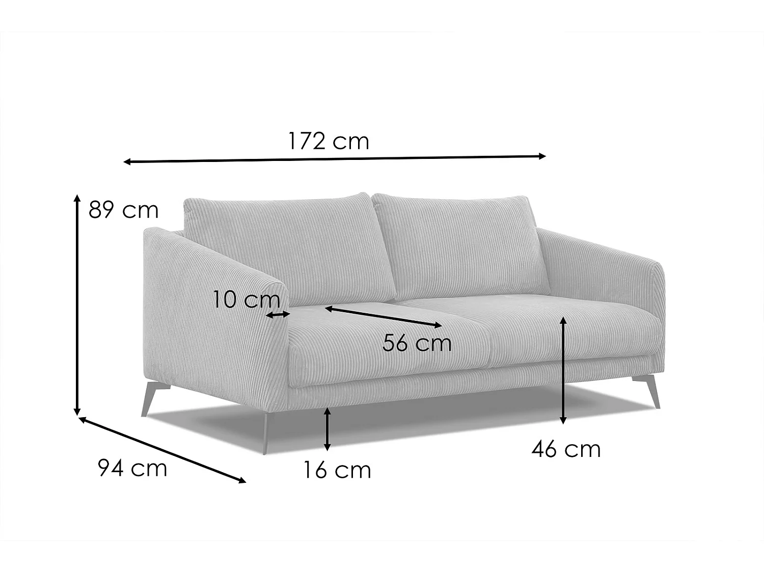 VILT Sofa 2,5-Sitzer, dunkelgrau