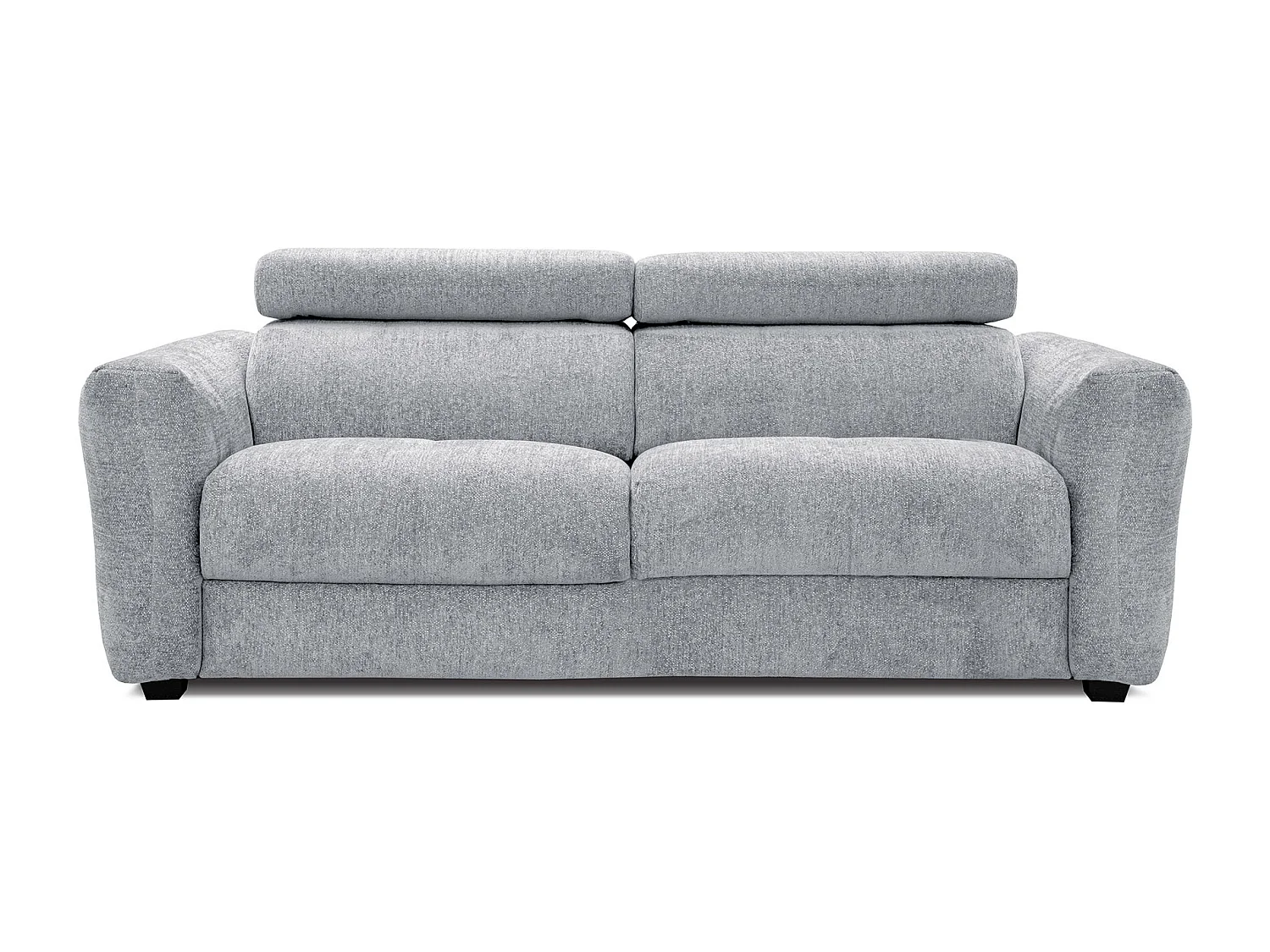 Canapé droit XXL 3 places tissu gris clair - CALVERA