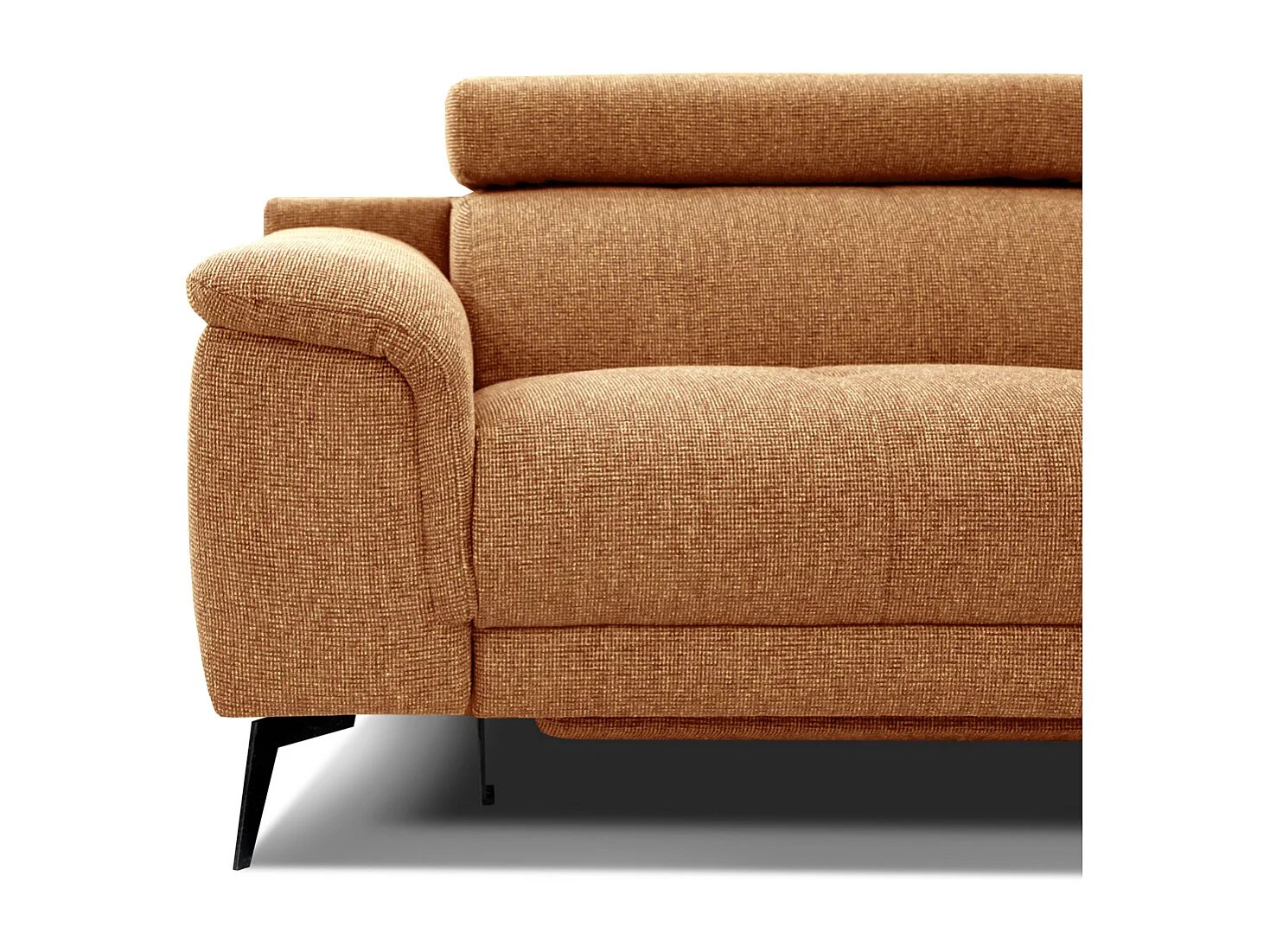 Canapé droit 3 places avec 2 relax électriques tissu jaune miel - FIERO