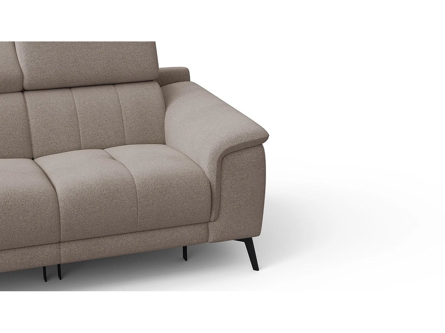 FIERO Sofa 2-Sitzer mit 2 Relaxfunktionen und verstellbare Kopfstützen, taupe