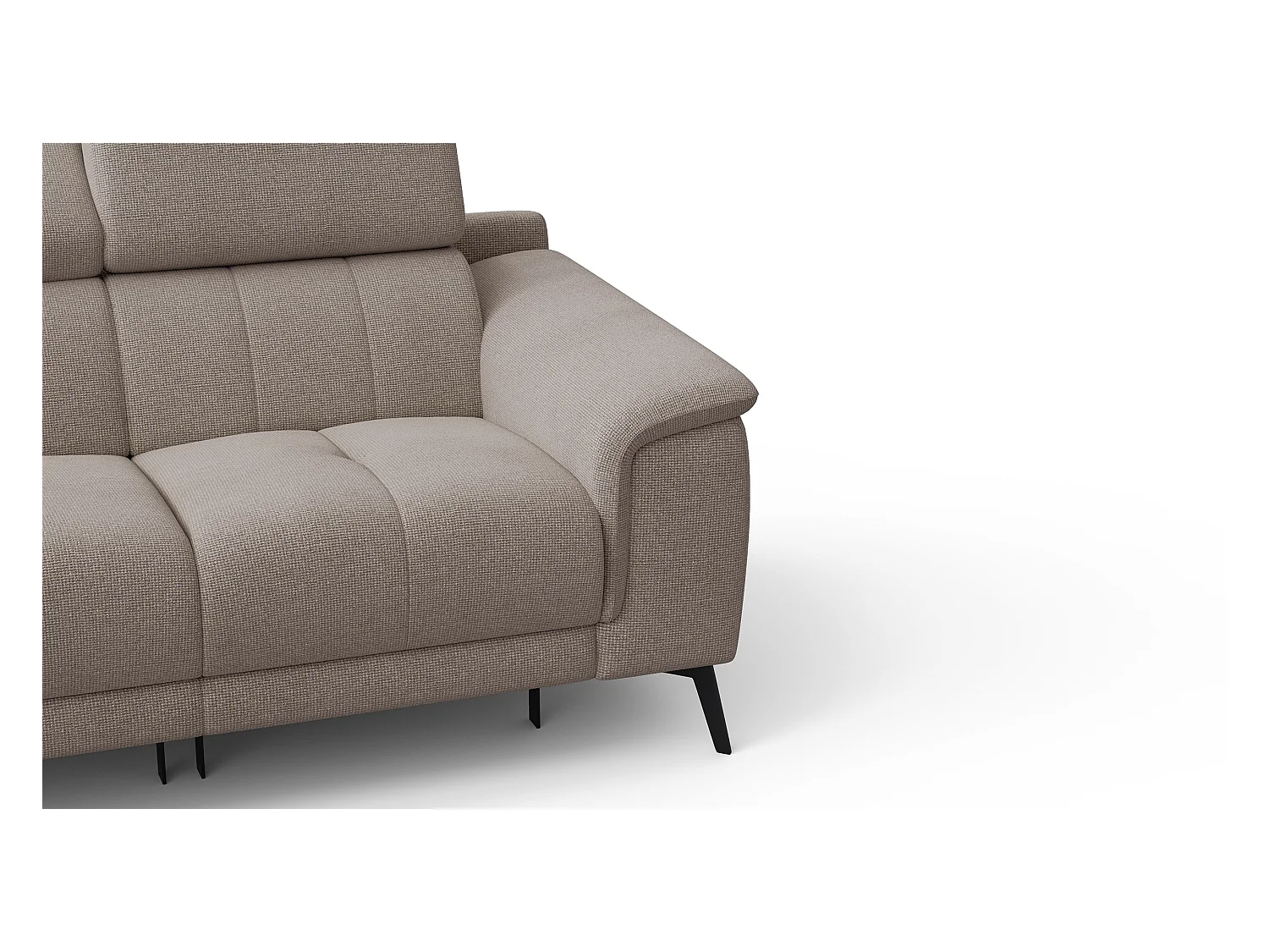 Canapé droit avec 2 relax électriques tissu taupe - FIERO