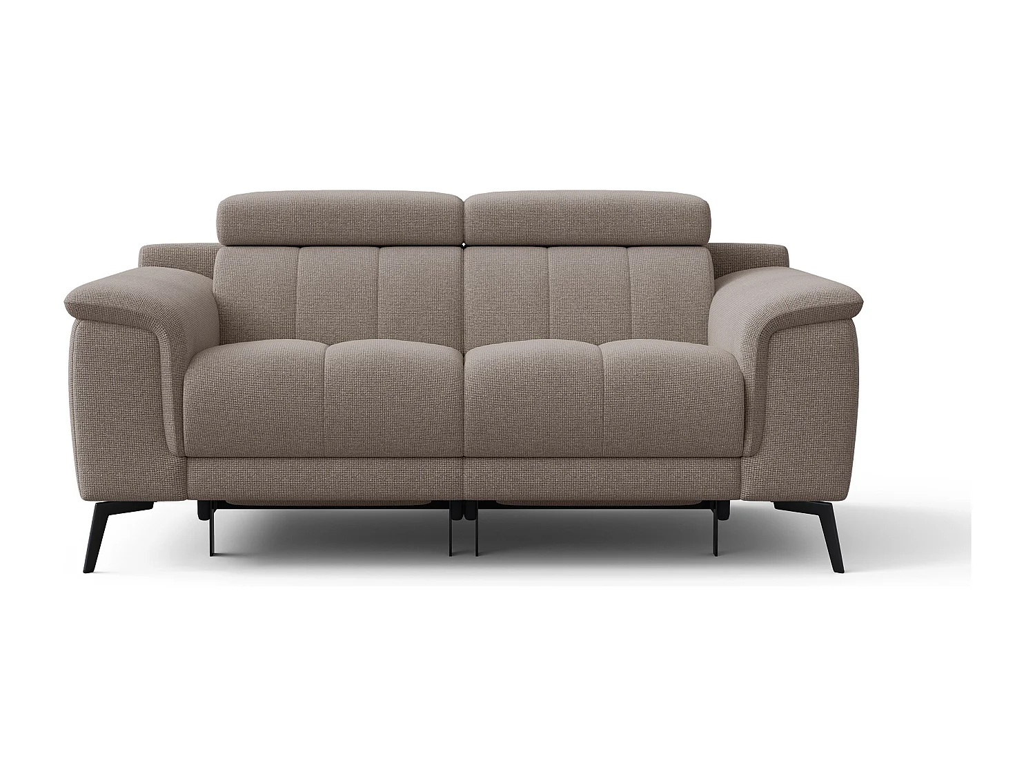 FIERO Sofa 2-Sitzer mit 2 Relaxfunktionen und verstellbare Kopfstützen, taupe