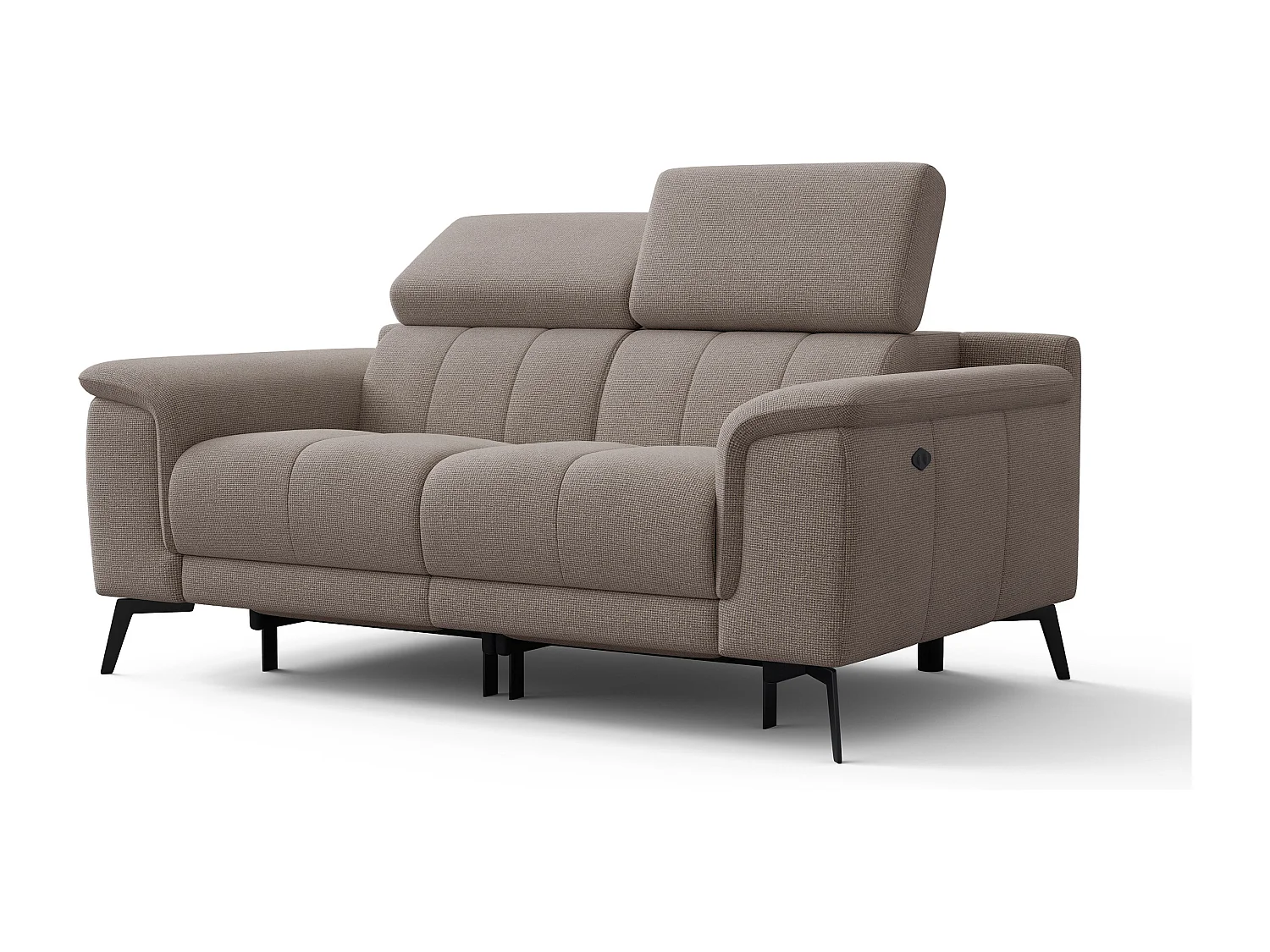 FIERO Sofa 2-Sitzer mit 2 Relaxfunktionen und verstellbare Kopfstützen, taupe