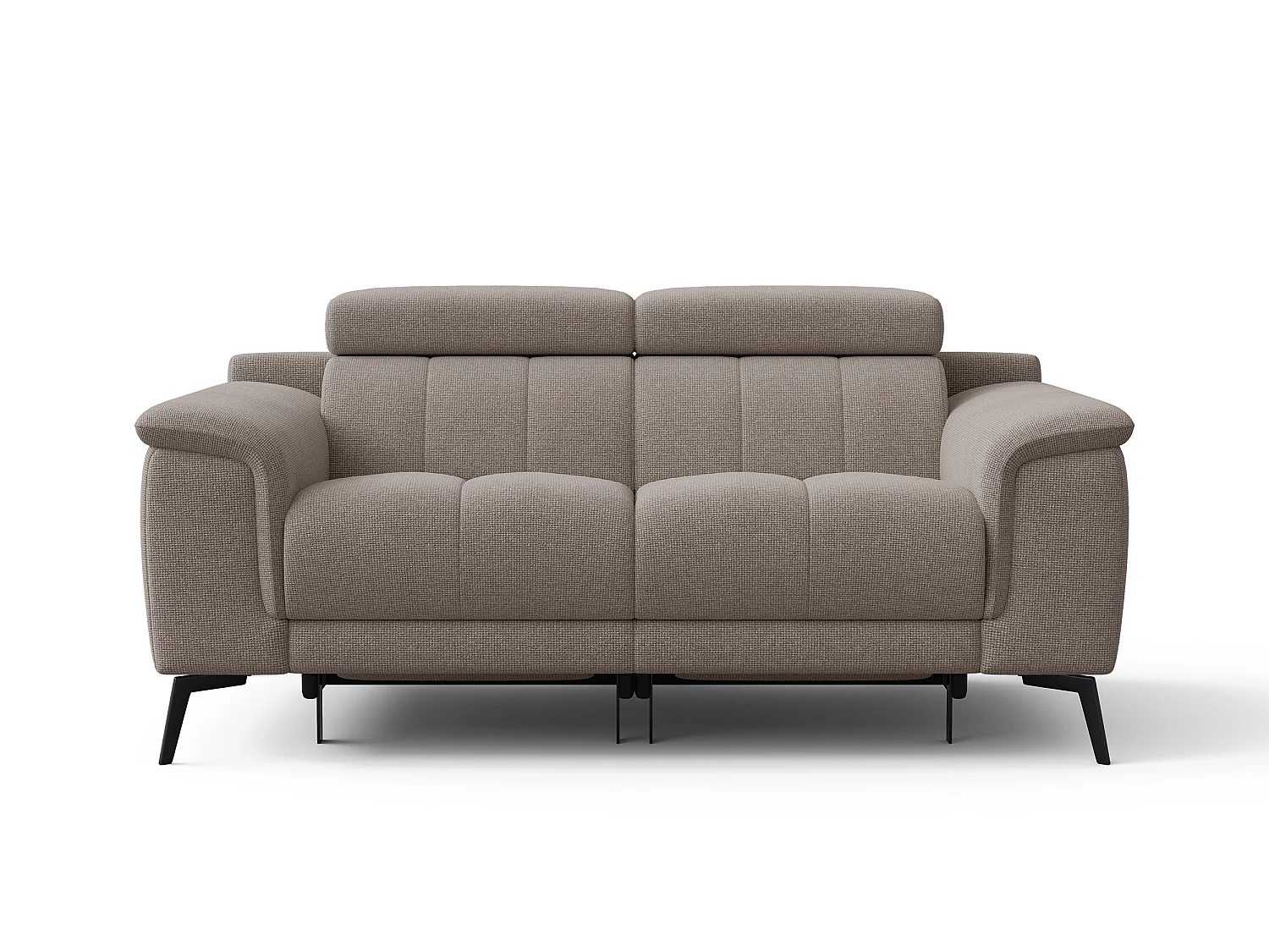 FIERO Sofa 2-Sitzer mit 2 Relaxfunktionen und verstellbare Kopfstützen, taupe