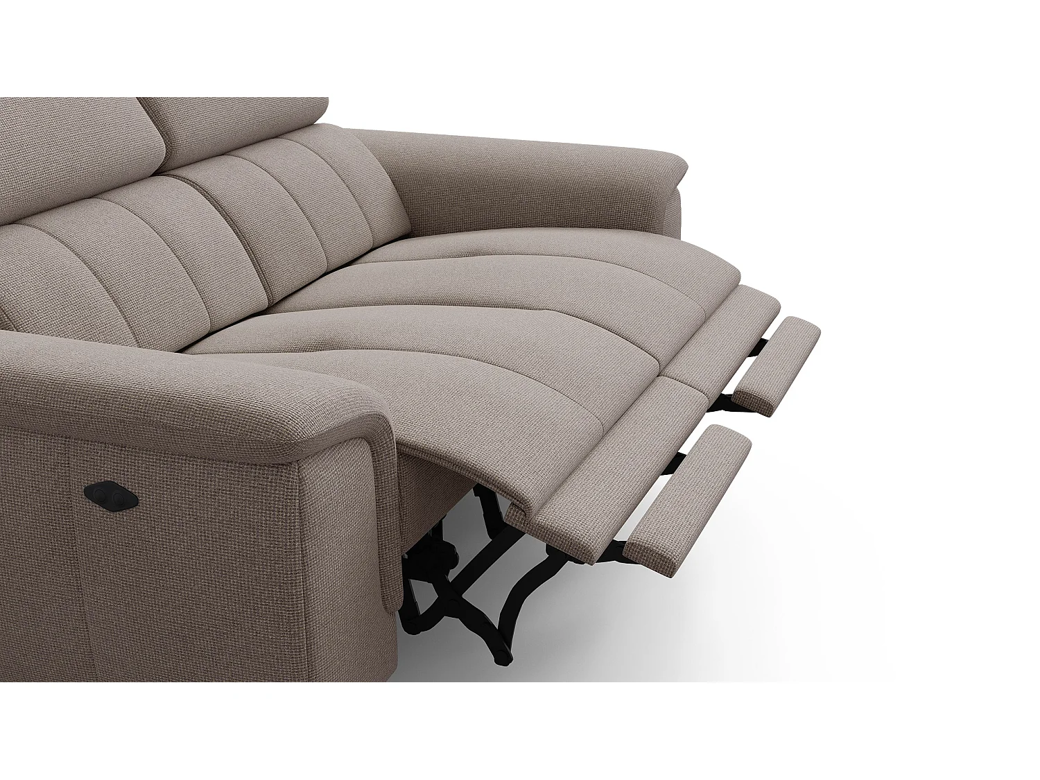 FIERO Sofa 2-Sitzer mit 2 Relaxfunktionen und verstellbare Kopfstützen, taupe