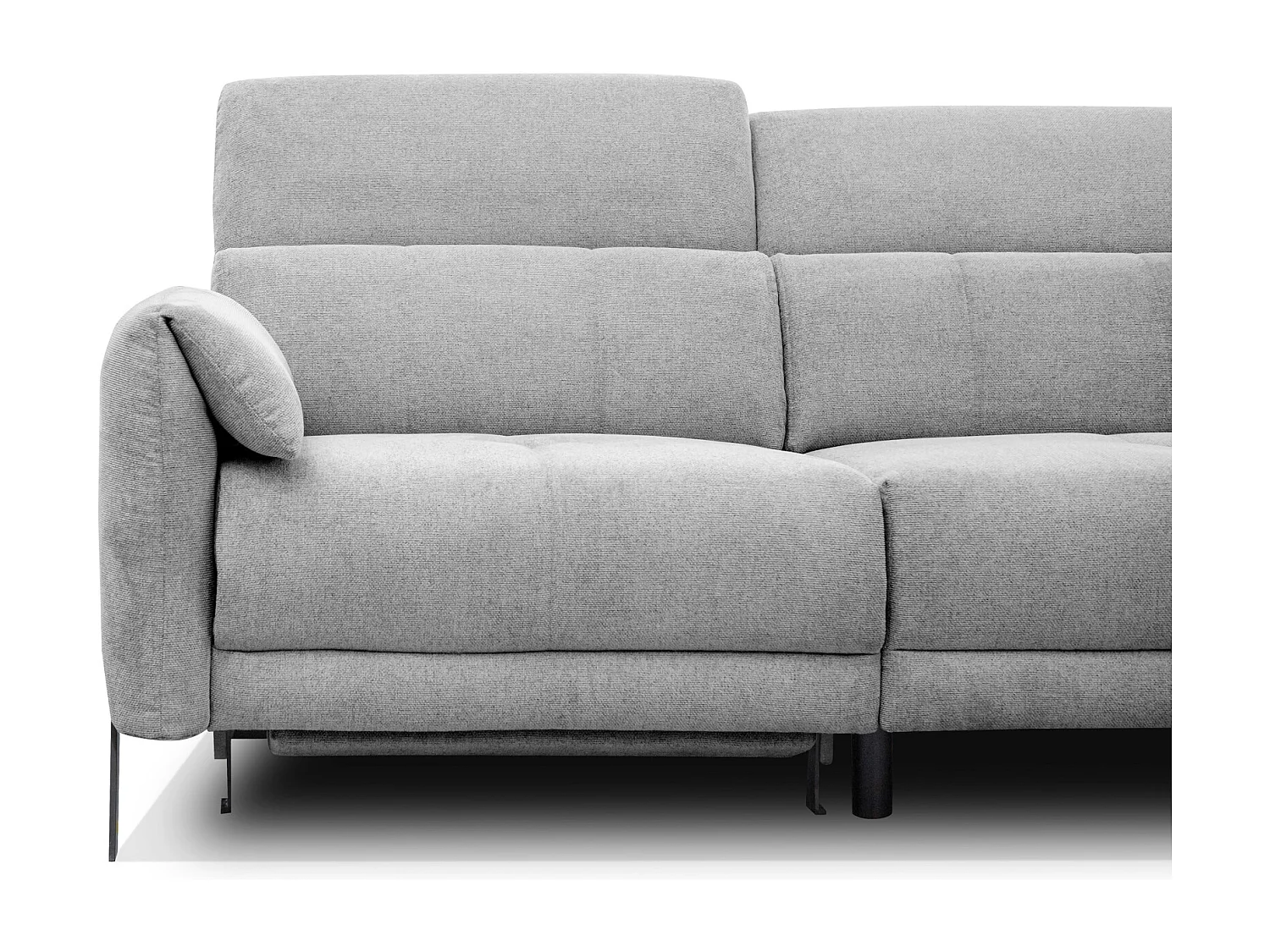 SCALA Ecksofa 5-Sitzer rechts mit 1 Relaxfunktion und verstellbare Kopfstützen, hellgrau