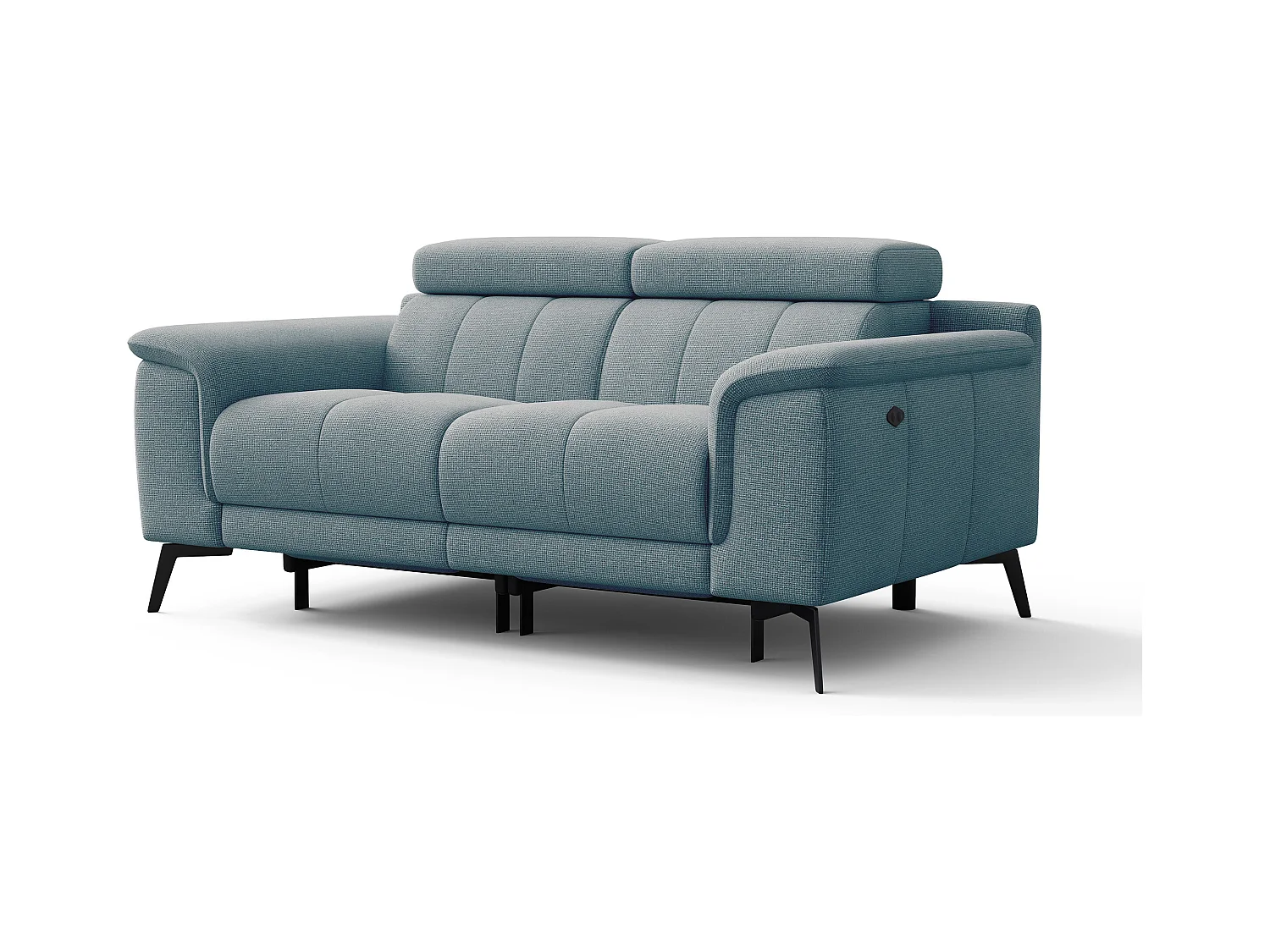 Canapé droit avec 2 relax électriques tissu menthe - FIERO