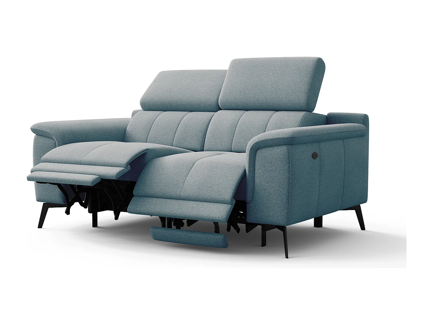FIERO Sofa 2-Sitzer mit 2 Relaxfunktionen und verstellbare Kopfstützen, mint