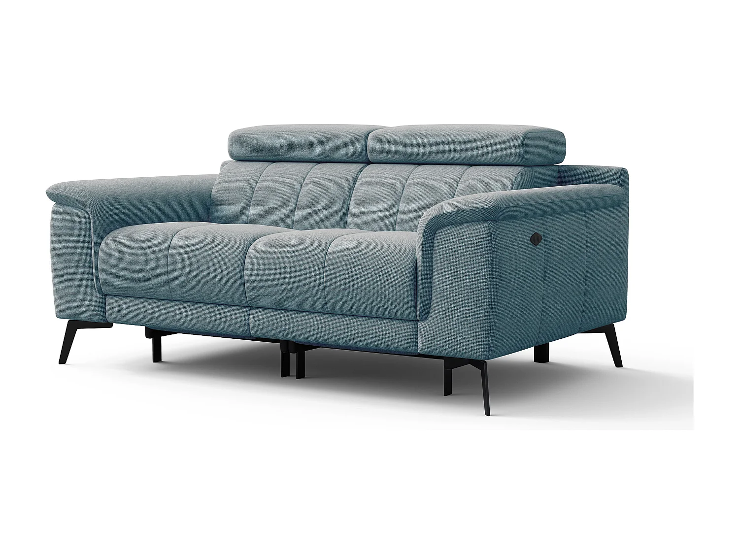 Canapé droit avec 2 relax électriques tissu menthe - FIERO