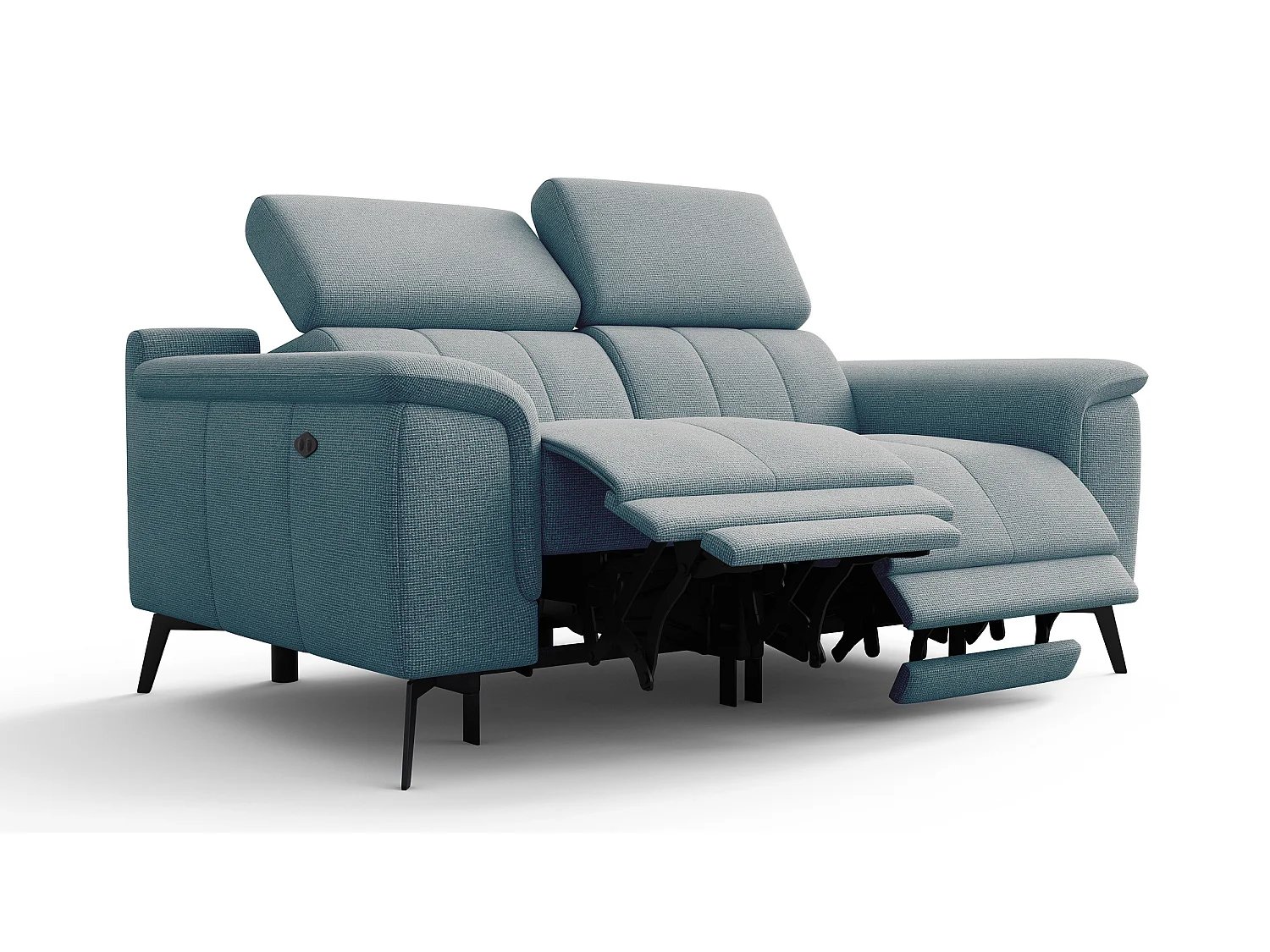 FIERO Sofa 2-Sitzer mit 2 Relaxfunktionen und verstellbare Kopfstützen, mint