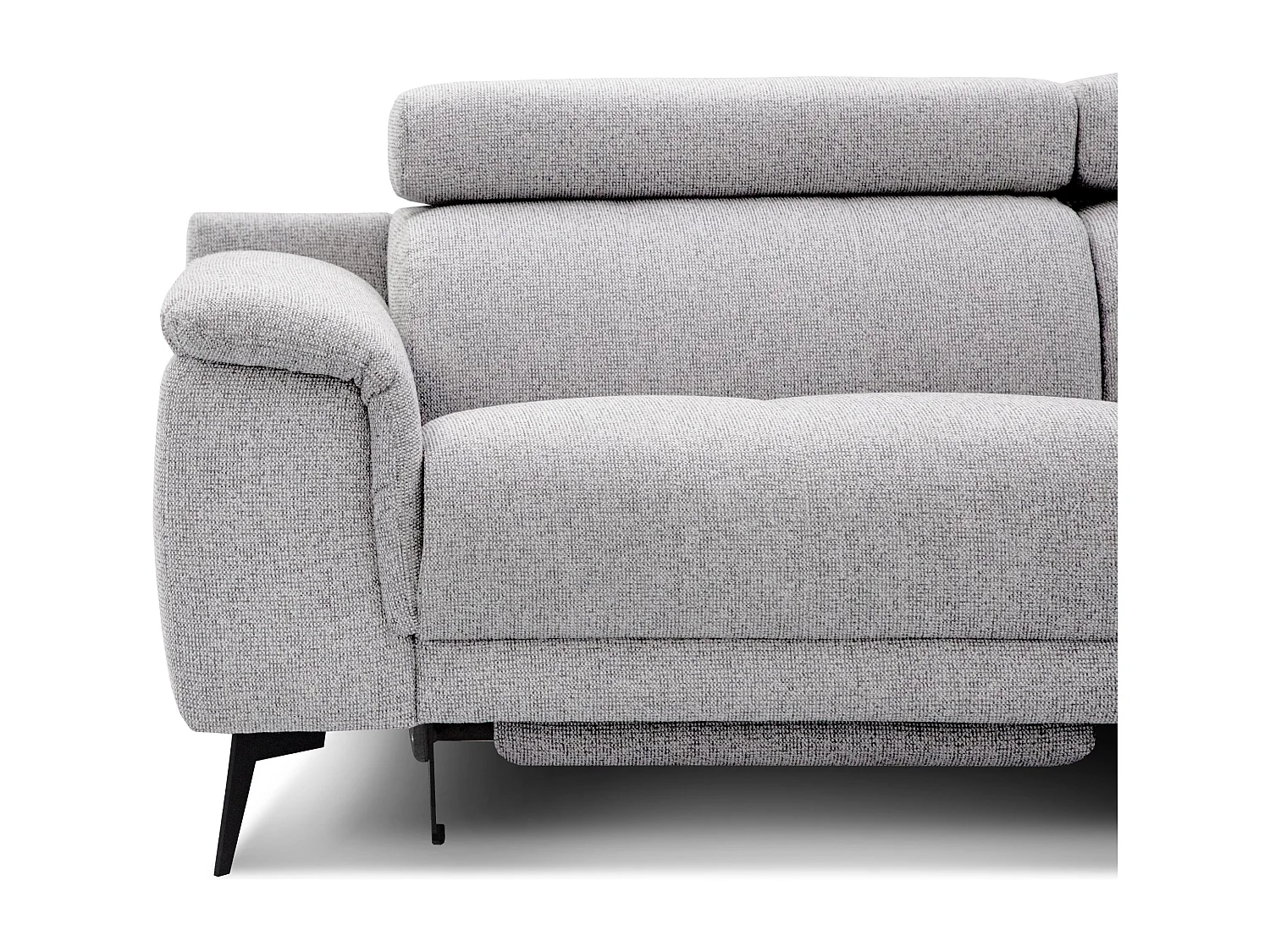 FIERO Ecksofa 5-Sitzer mit 1 Relaxfunktion und verstellbare Kopfstützen, creme
