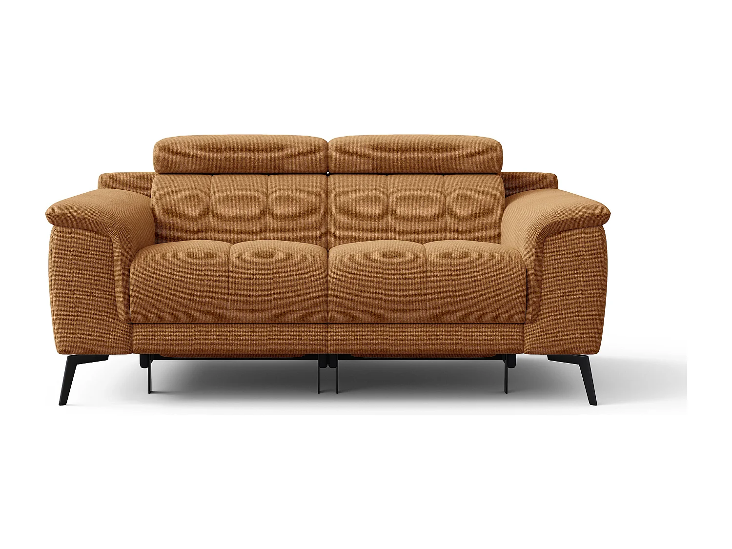 FIERO Sofa 2-Sitzer mit 2 Relaxfunktionen und verstellbare Kopfstützen, orange
