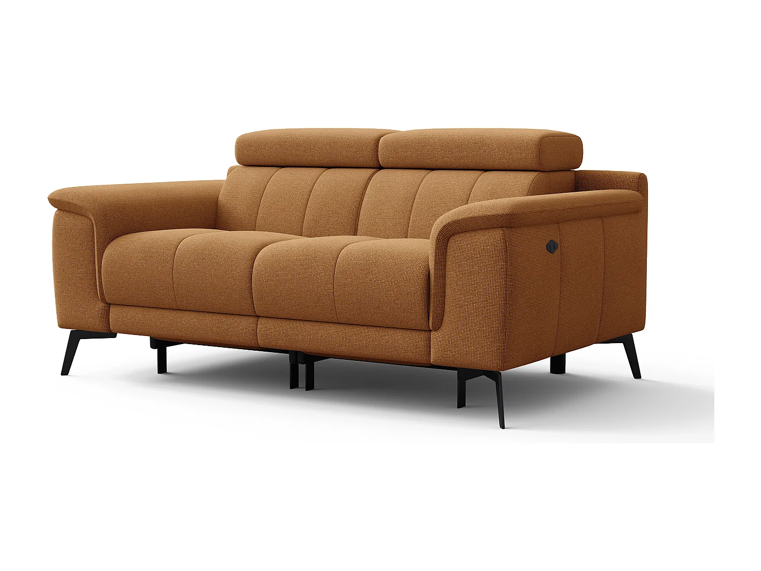 FIERO Sofa 2-Sitzer mit 2 Relaxfunktionen und verstellbare Kopfstützen, orange