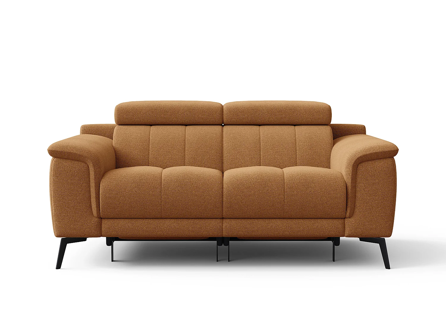 FIERO Sofa 2-Sitzer mit 2 Relaxfunktionen und verstellbare Kopfstützen, orange