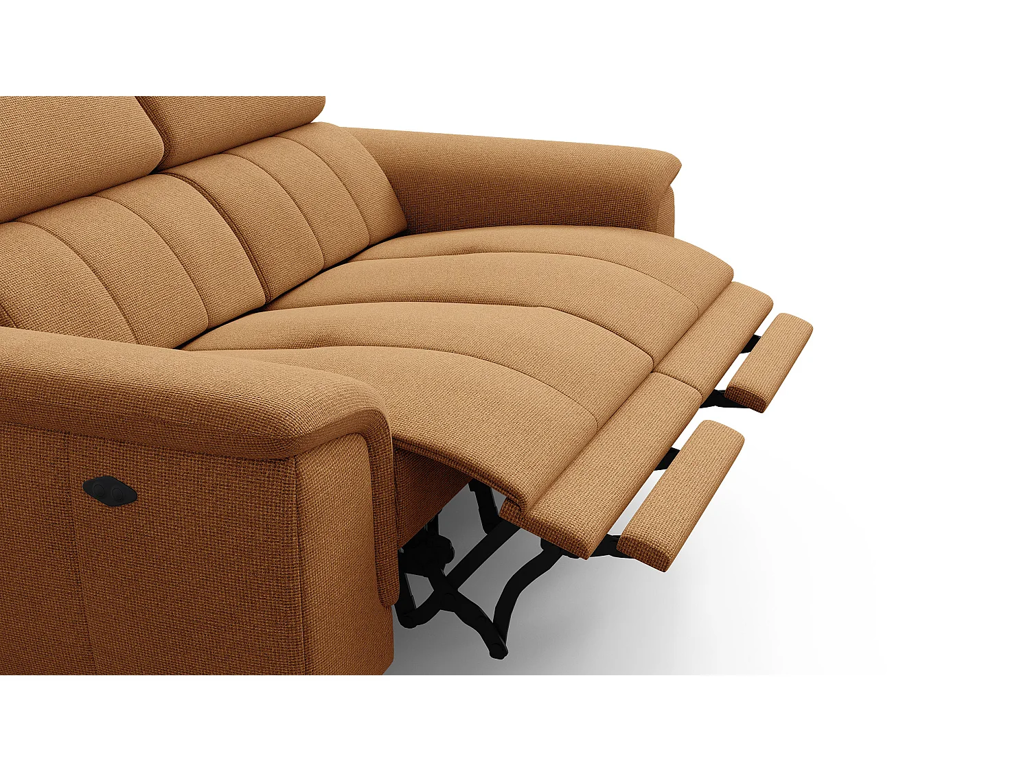 FIERO Sofa 2-Sitzer mit 2 Relaxfunktionen und verstellbare Kopfstützen, orange