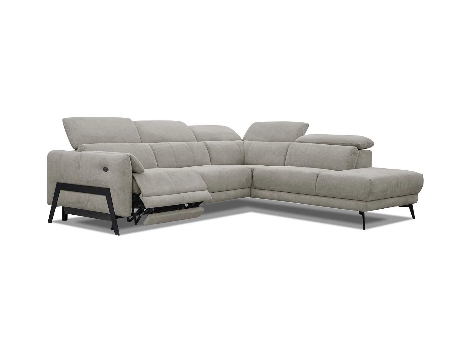 SCALA Ecksofa 5-Sitzer rechts mit 1 Relaxfunktion und verstellbare Kopfstützen, taupe
