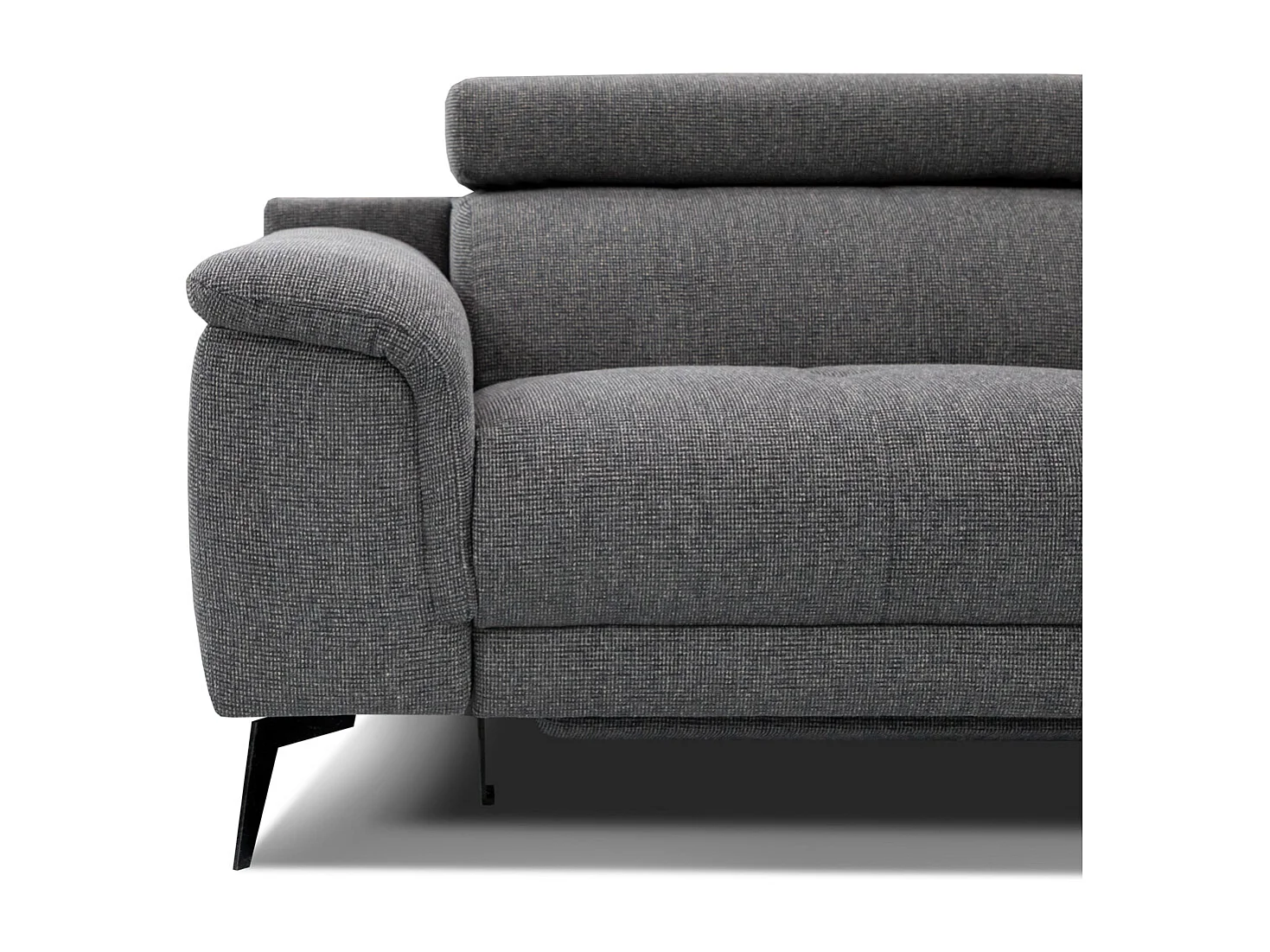 FIERO Sofa 3-Sitzer mit 2 Relaxfunktionen und verstellbare Kopfstützen, dunkelgrau
