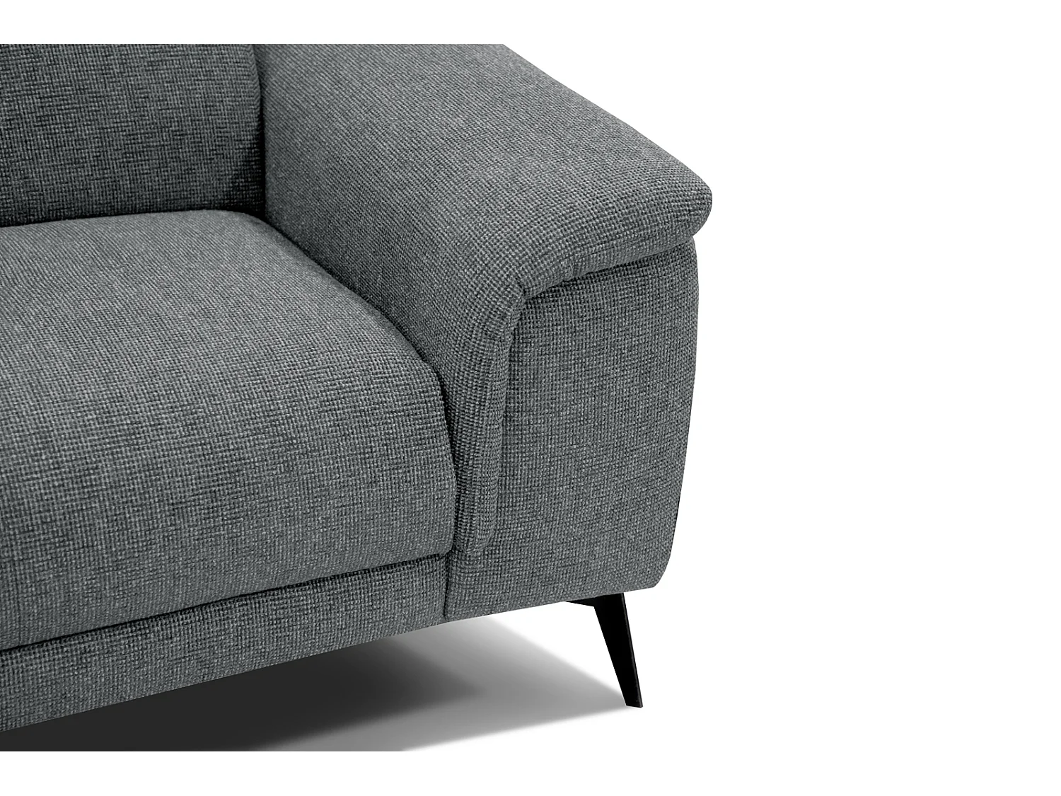 FIERO Sofa 3-Sitzer mit 2 Relaxfunktionen und verstellbare Kopfstützen, grau